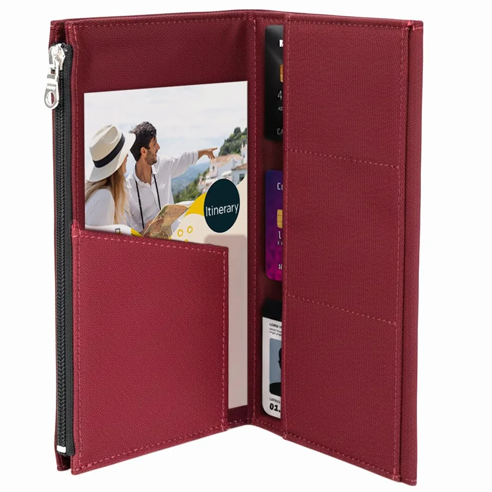 Wanderings Astuccio Con Cerniera E Tasche Per Carte 21x11 cm Tessuto In Cotone 100% Resistente