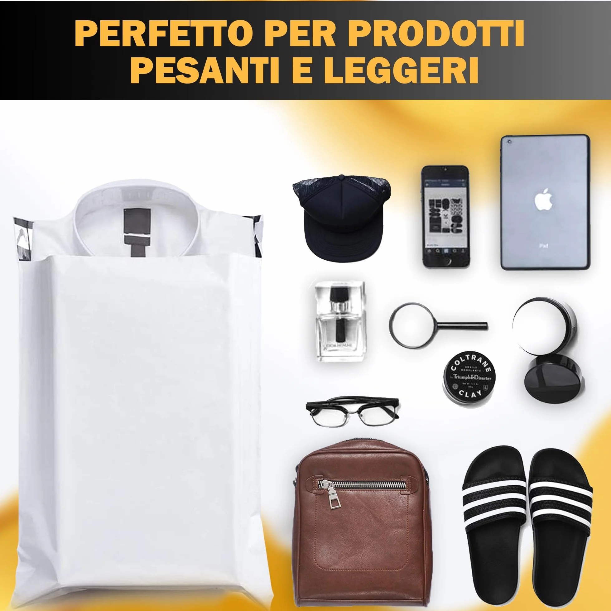Sacchetti Spedizione Autoadesivi Opaqui 100Pcs 4 Misure Resistenti all'Acqua e Strappi per Vinted