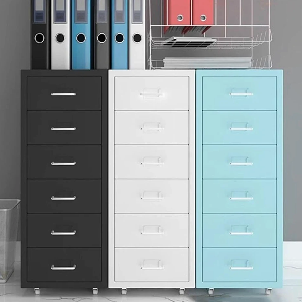 Gabinetto dell'ufficio Cassettiera in acciaio laminato a freddo addensato 6 strati di armadietti grande capacità Armadietti for ufficio Armadietto for l'organizzazione dei dati multifunzionale(Nero)