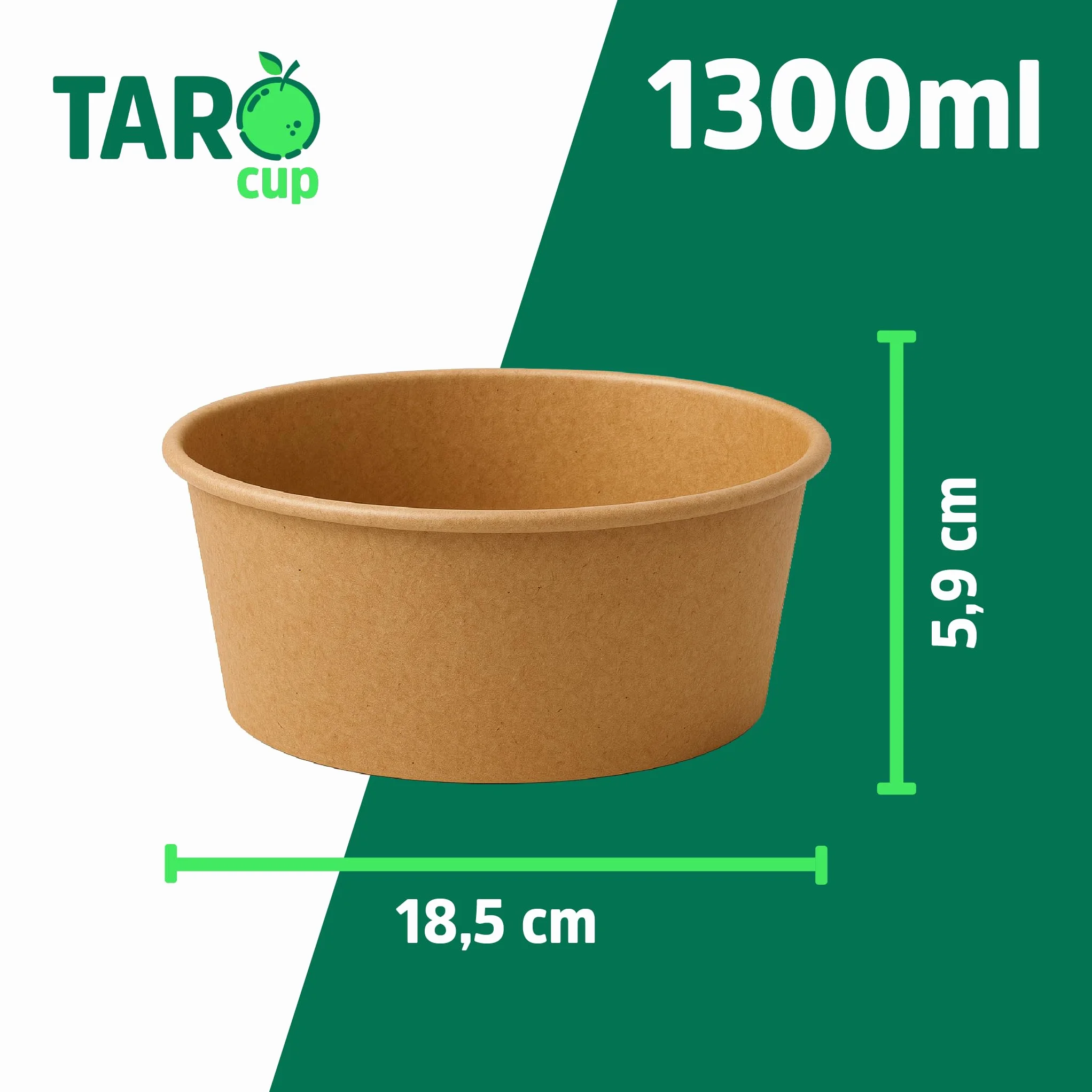 Insalatiera usa e getta marrone 1300 ml con coperchio