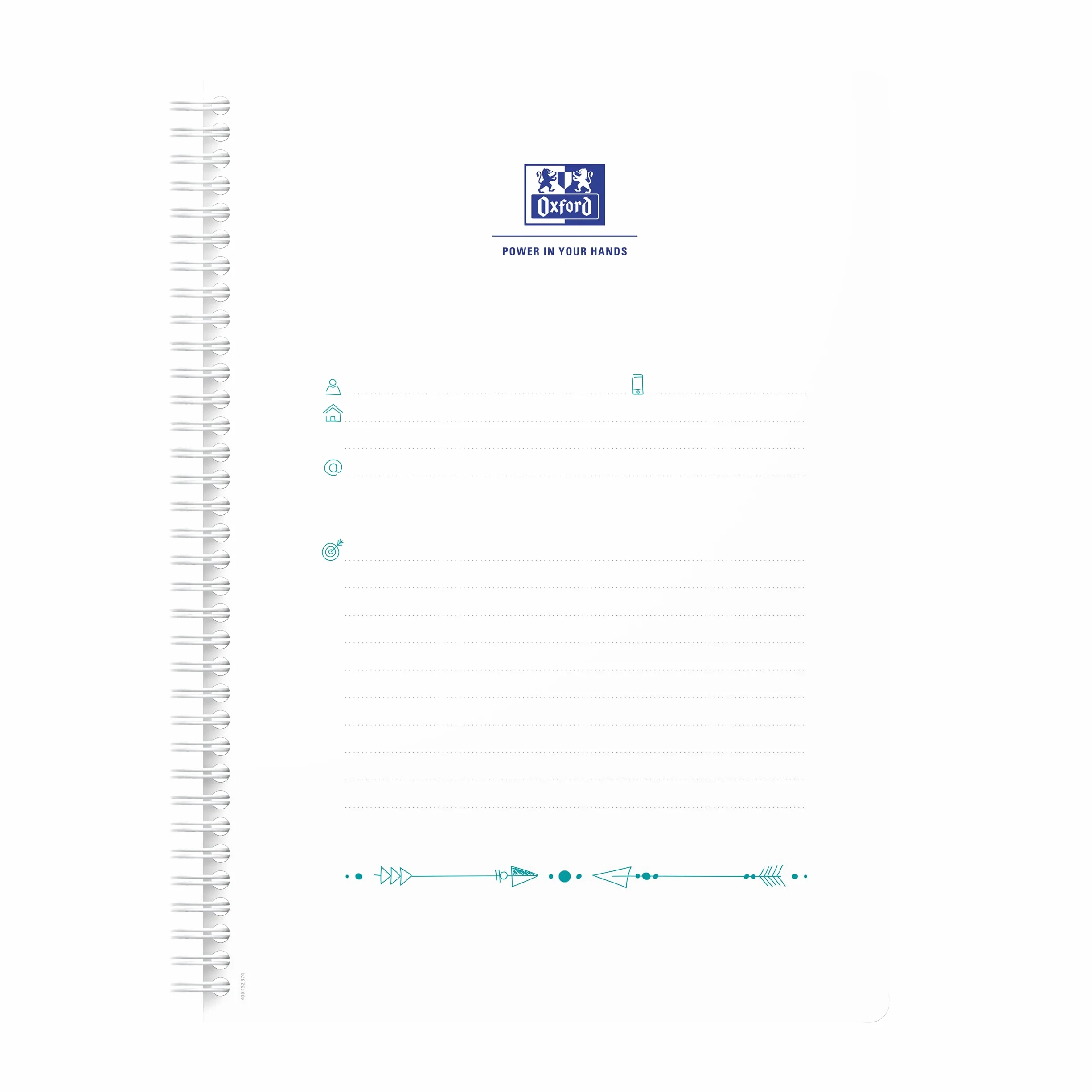 Oxford GO Iconic 400154312 - Quaderno a spirale, formato B5, a quadretti, copertina morbida, 60 fogli, 4 colori, confezione da 5