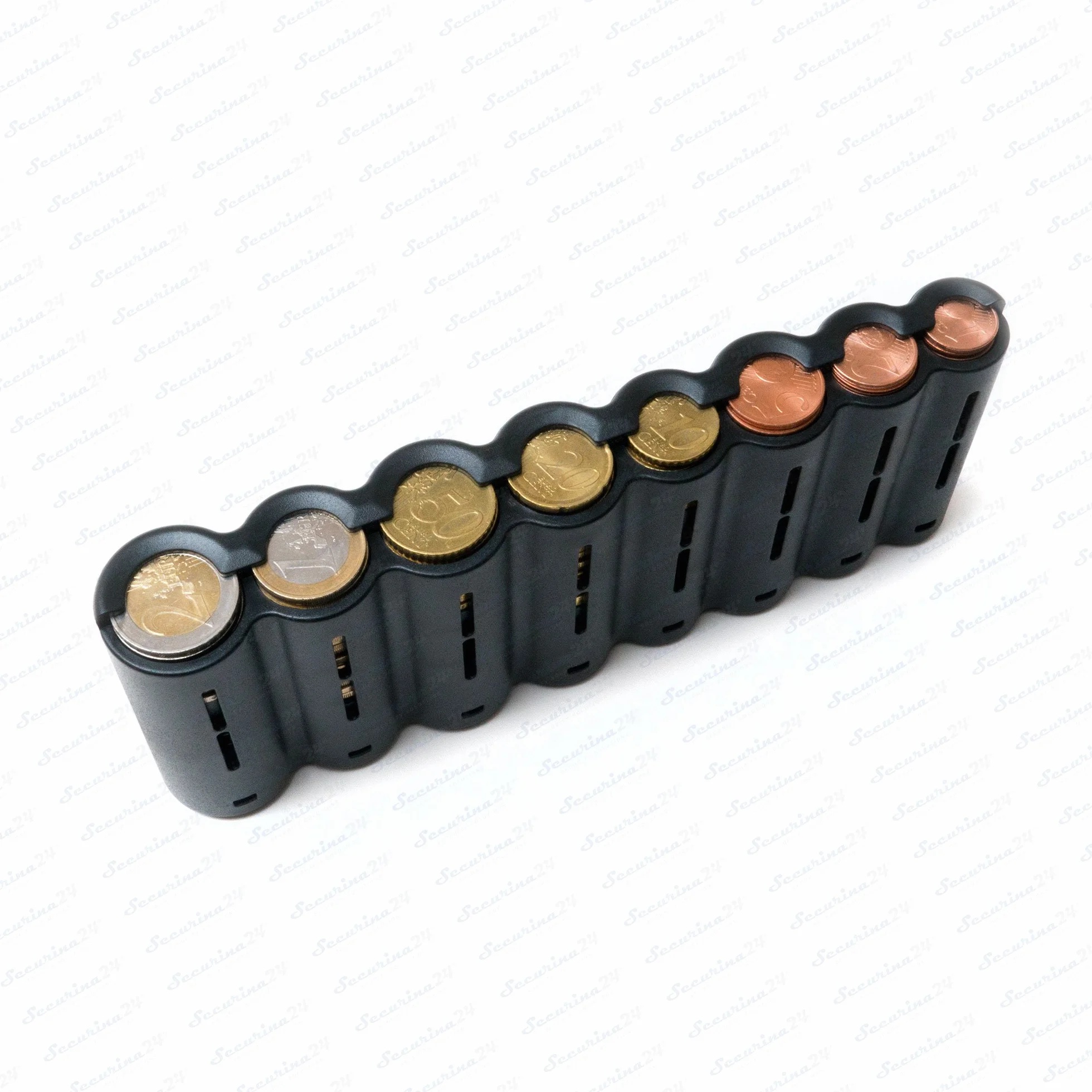 Borsa da Cameriere - Portafoglio di cameriere incl. 8 scomparti cambiamonete euro con laccio – misure della borsa 20,5 x 6,5 cm x 10,0 cm - Securina24® (black)