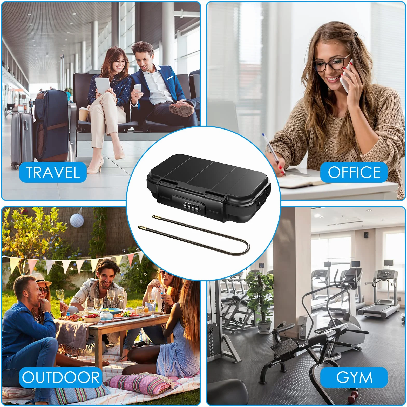 Brifit Cassaforte Portatile con Codice Numerico, Noir