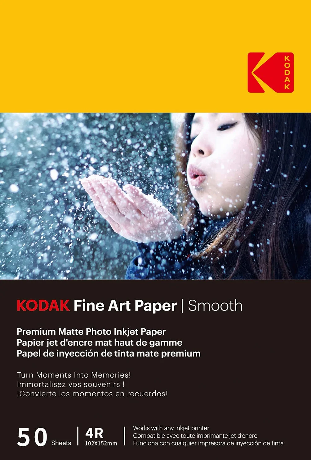 KODAK Carta Fotografica Opaca A6 180g/m² 50 Fogli Fine Art Paper