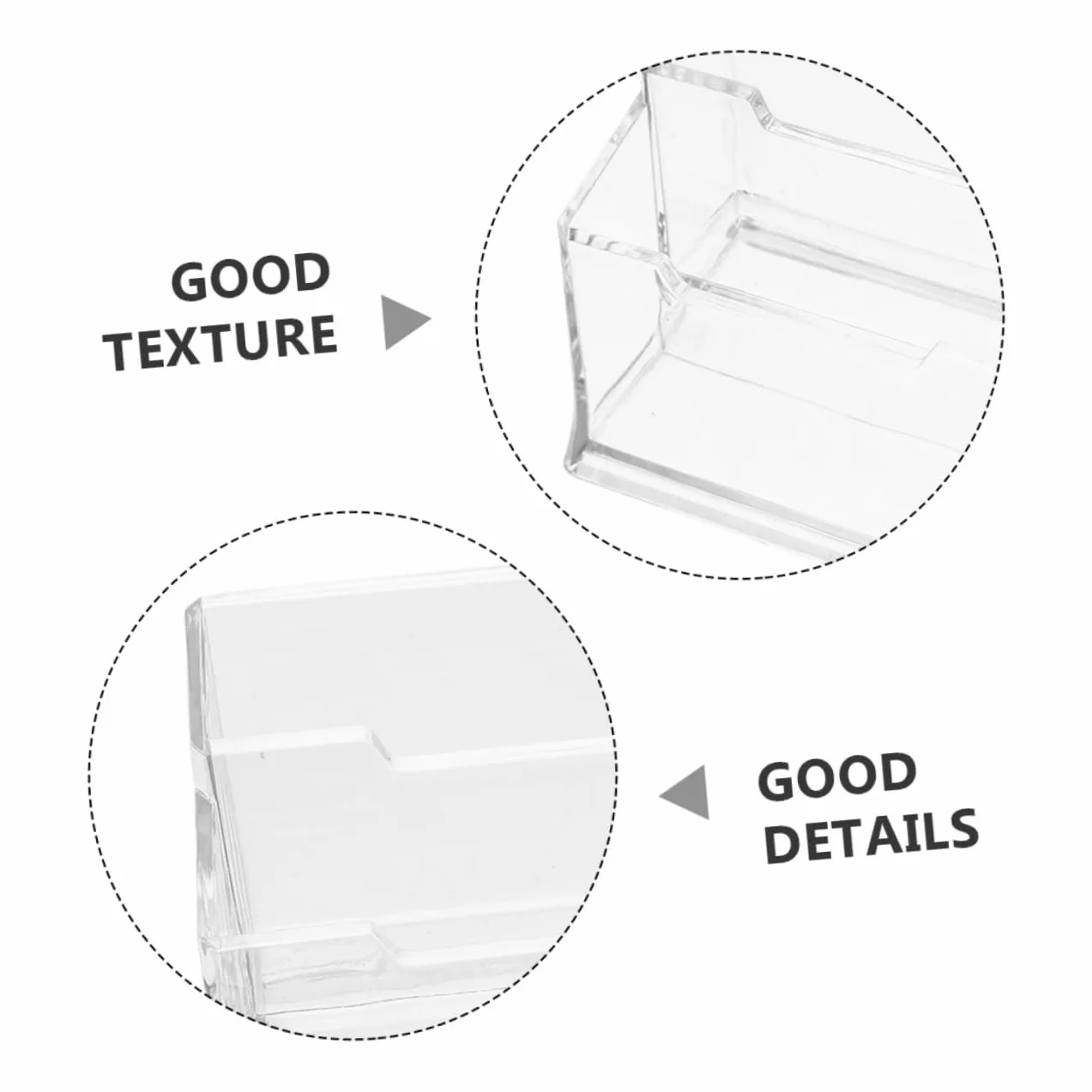 Hemobllo Porta Biglietti da Visita Trasparente 5 Pezzi in Plastica | Supporto da Tavolo, Uso per Fiere e Contesti Professionali, Design Trasparente, Set da 5