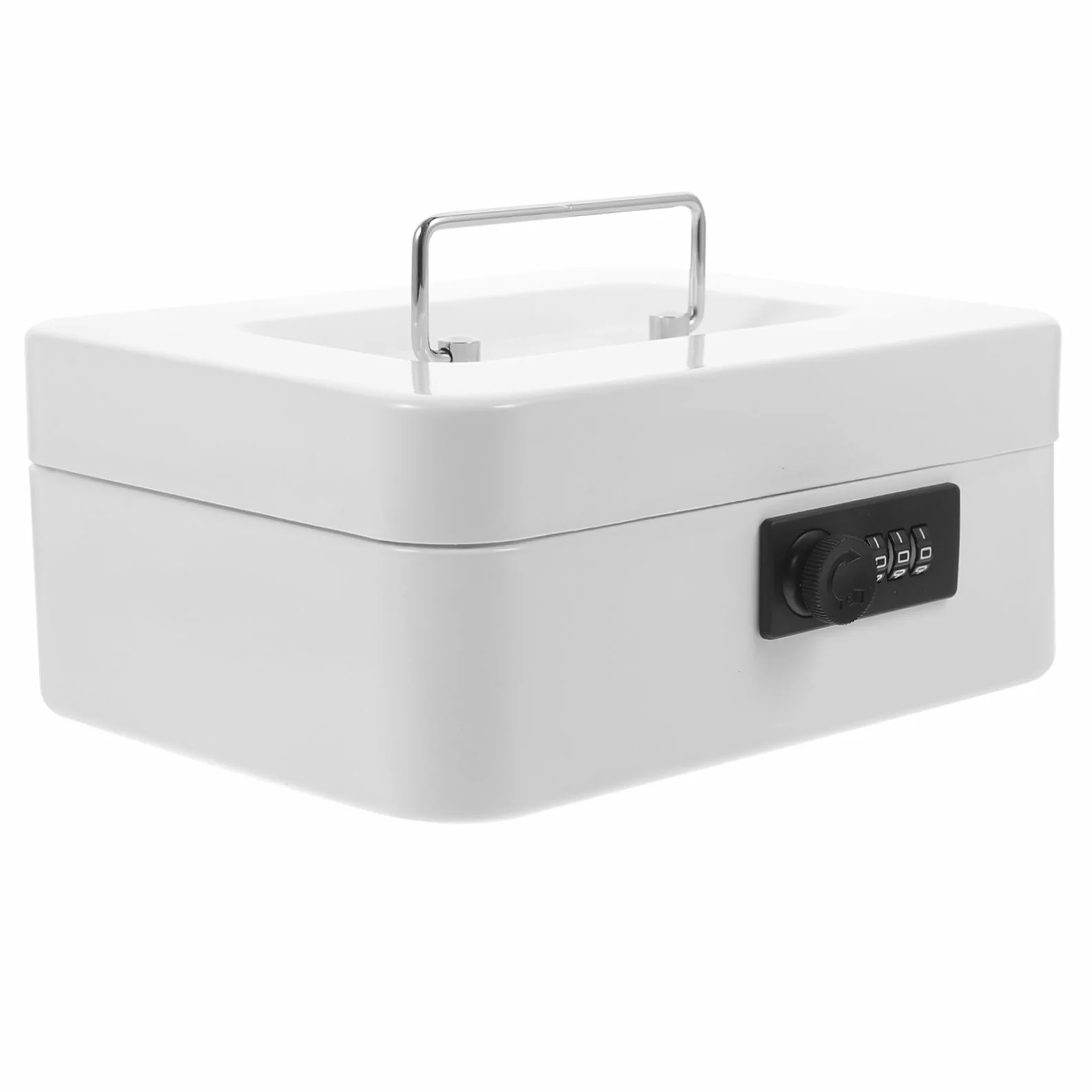 Gadpiparty Cassetta Di Sicurezza Con Serratura e Codice, Piccola Cassaforte in Metallo Bianca, Cassaforte Per Soldi Con Chiusura a Combinazione, Contenitore Portavalori Stabile Per Casa e Ufficio