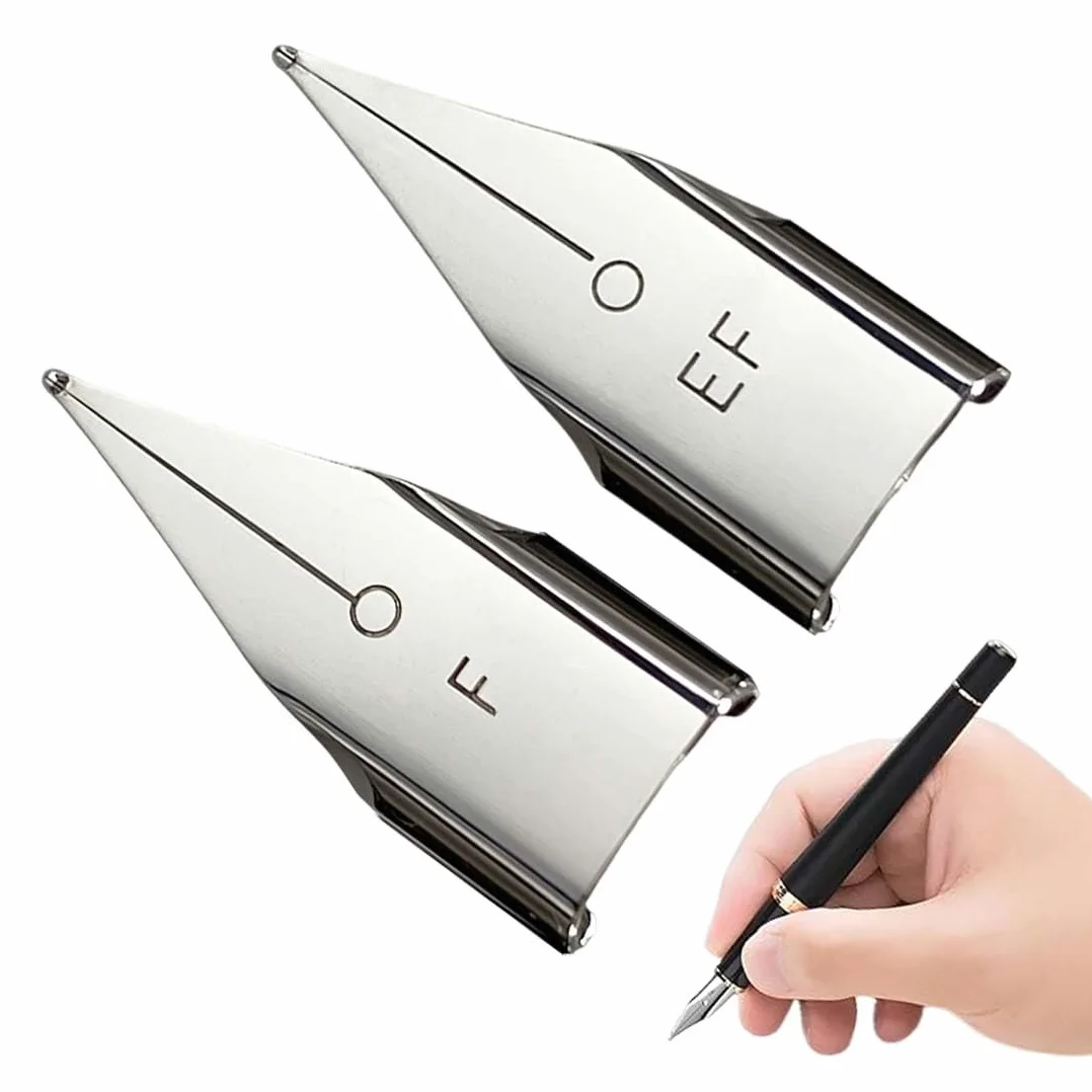 2 Pezzi Lamy Safari Pennino Sostituibile, Pennino Universale Per La Maggior Parte Delle Penne Stilografiche (Argento)