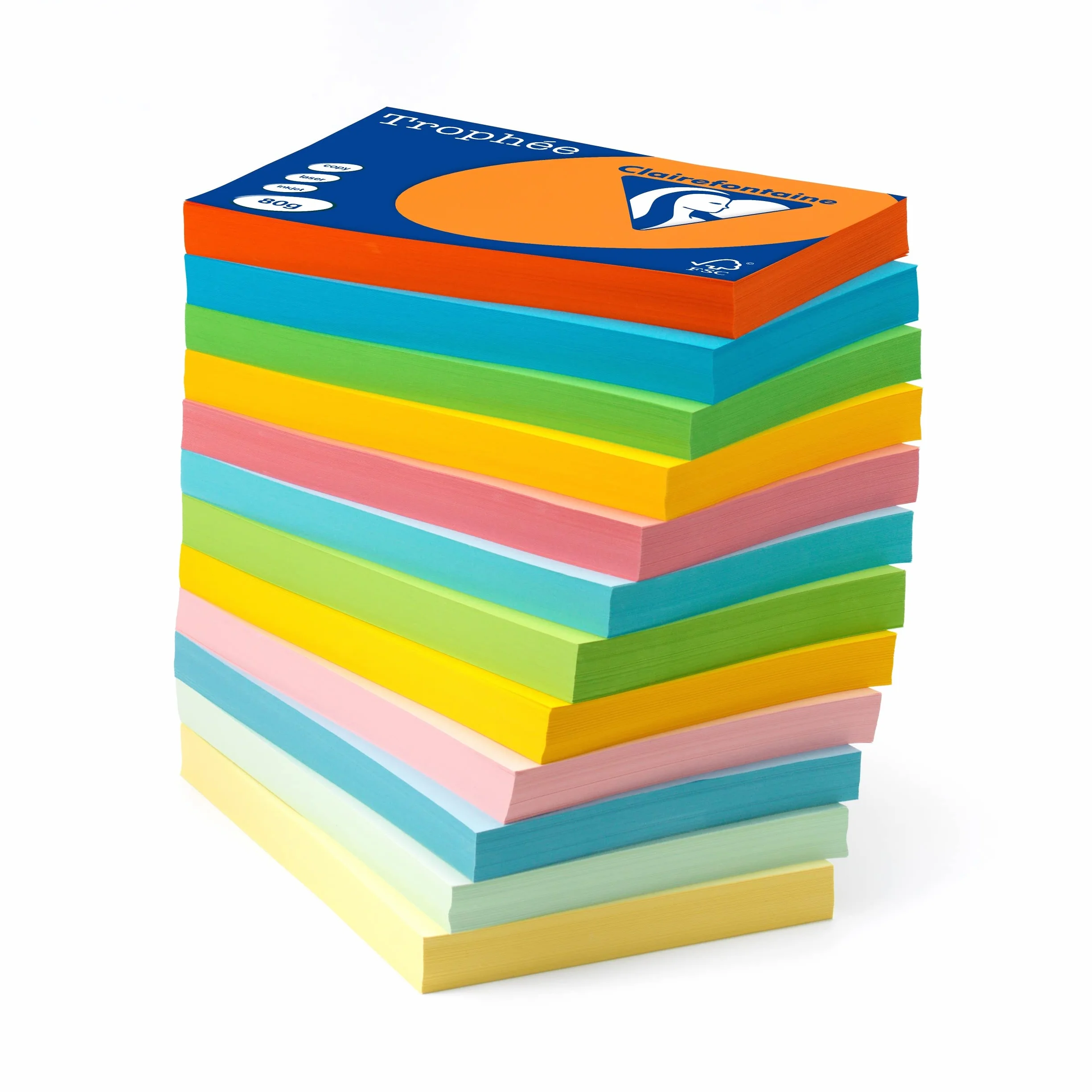 Clairefontaine Trophee – Risma di 500 fogli di Carta colorata, 80 g A3 verde menta