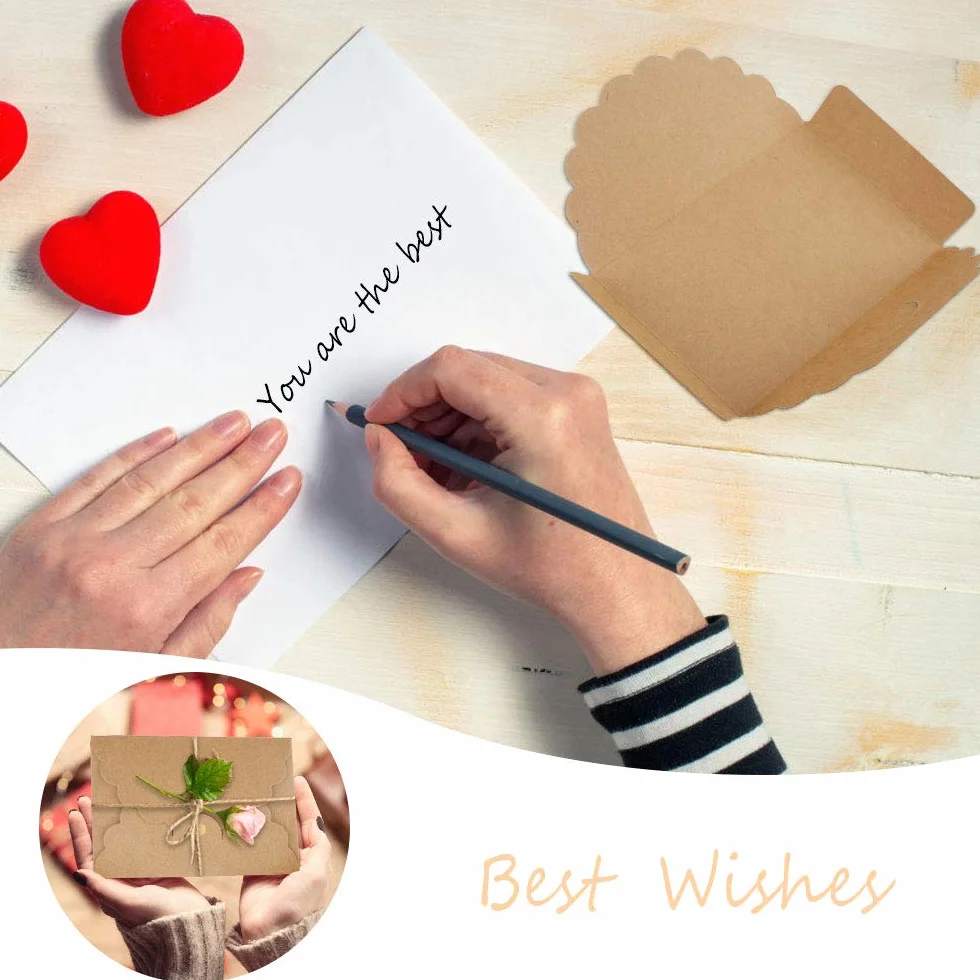 Mini Buste di Carta Kraft 42 Pezzi Colorate Retro per Carte Regalo Invito Matrimonio