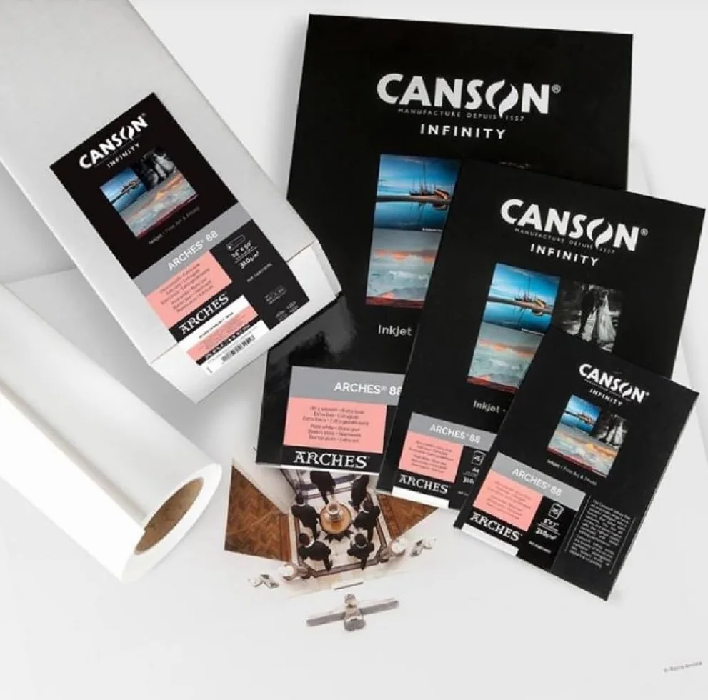 Canson Infinity Arches 88 100% satinato 310 g scatola 32,9 x 48,3 25 H bianco naturale