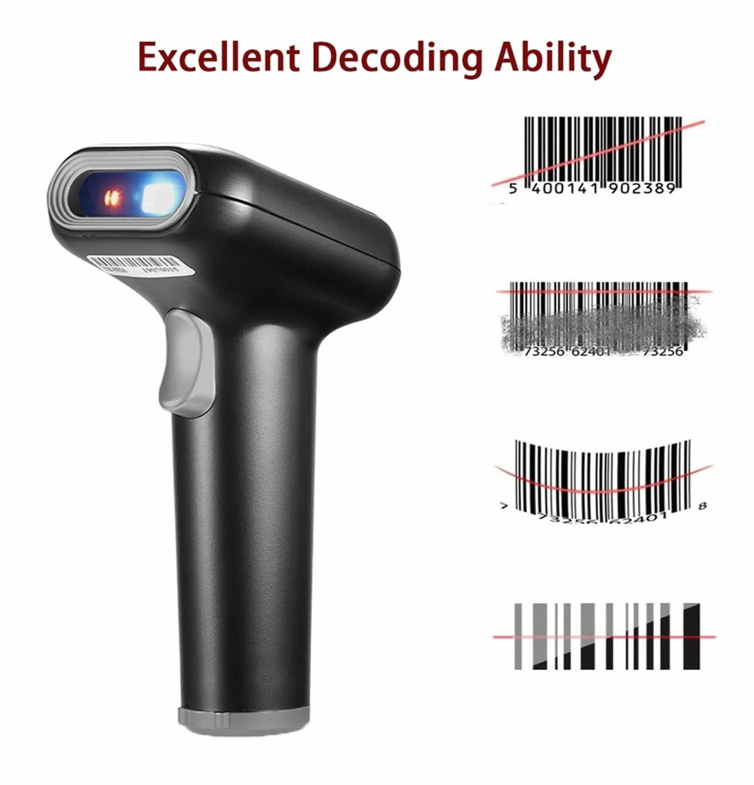 Scanner a Barre a Barre con Scanner a Barre 2D 1D/2D QR Codice Lettore Portatile USB Cablato for l'inventario Pos terminale(HBA-26 Wired)
