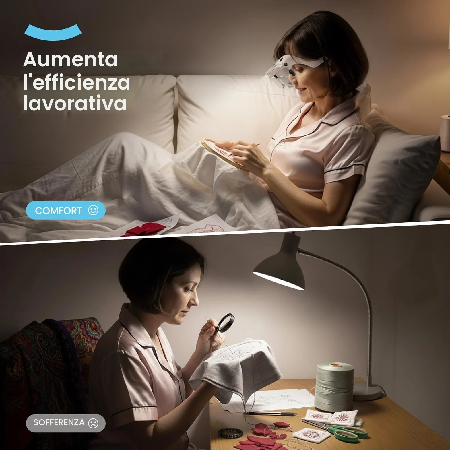 ARTDOT Lente Ingrandimento con Luce 4 LED, Occhiali Professionali per Modellismo