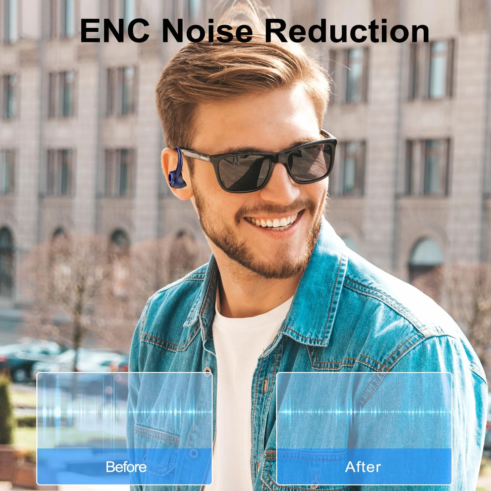 Csasan 2024 Cuffie Wireless In Ear, Cuffie Senza Fili Auricolari Bluetooth 5.3, Cuffie Bluetoth Sport con HD Mic CVC8.0 Cancellazione Rumore, USB-C