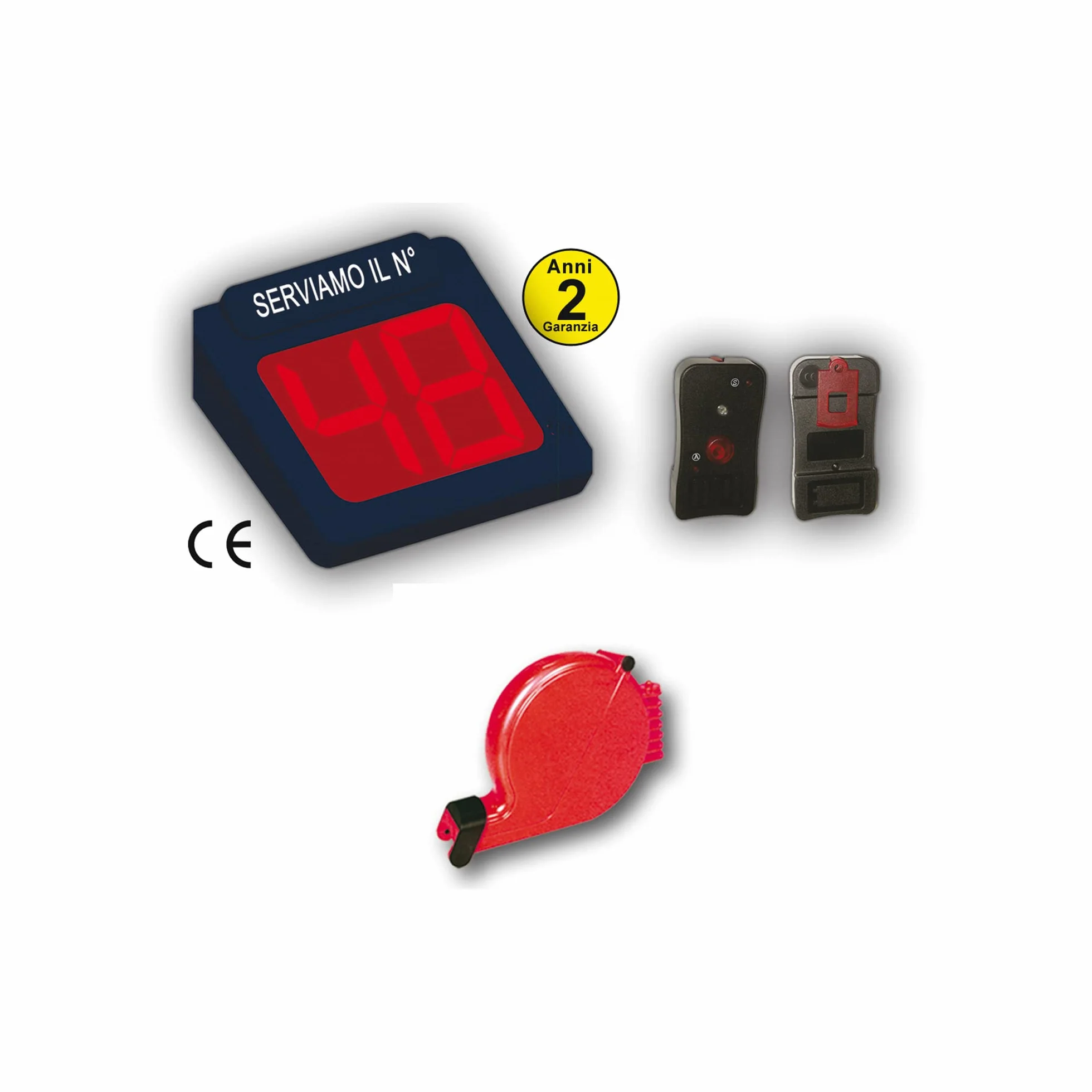 74637 Display con Radiocomando Eliminacode, 2 Cifre, Nero/Rosso