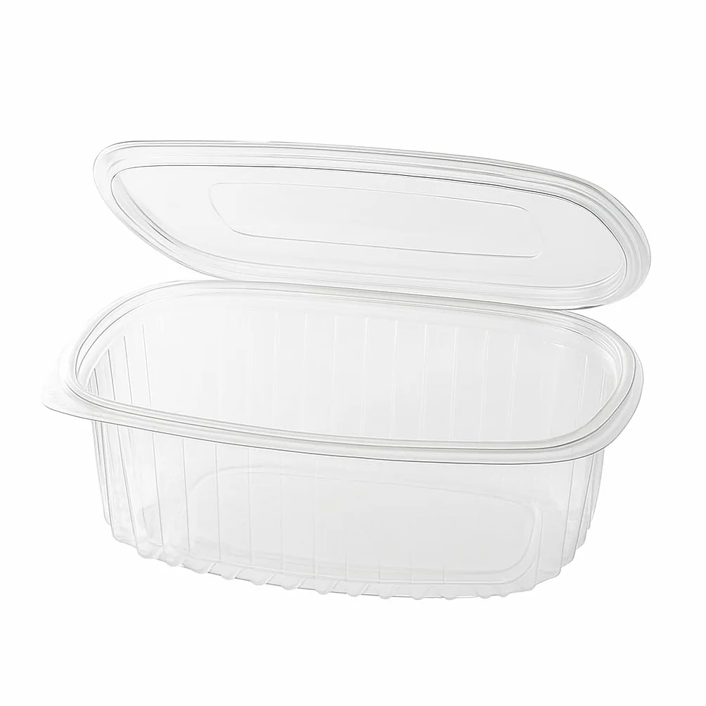 Inoverse 50 ciotole ovali pieghevoli con coperchio 500 ml trasparenti R-PET contenitori per insalata To Go