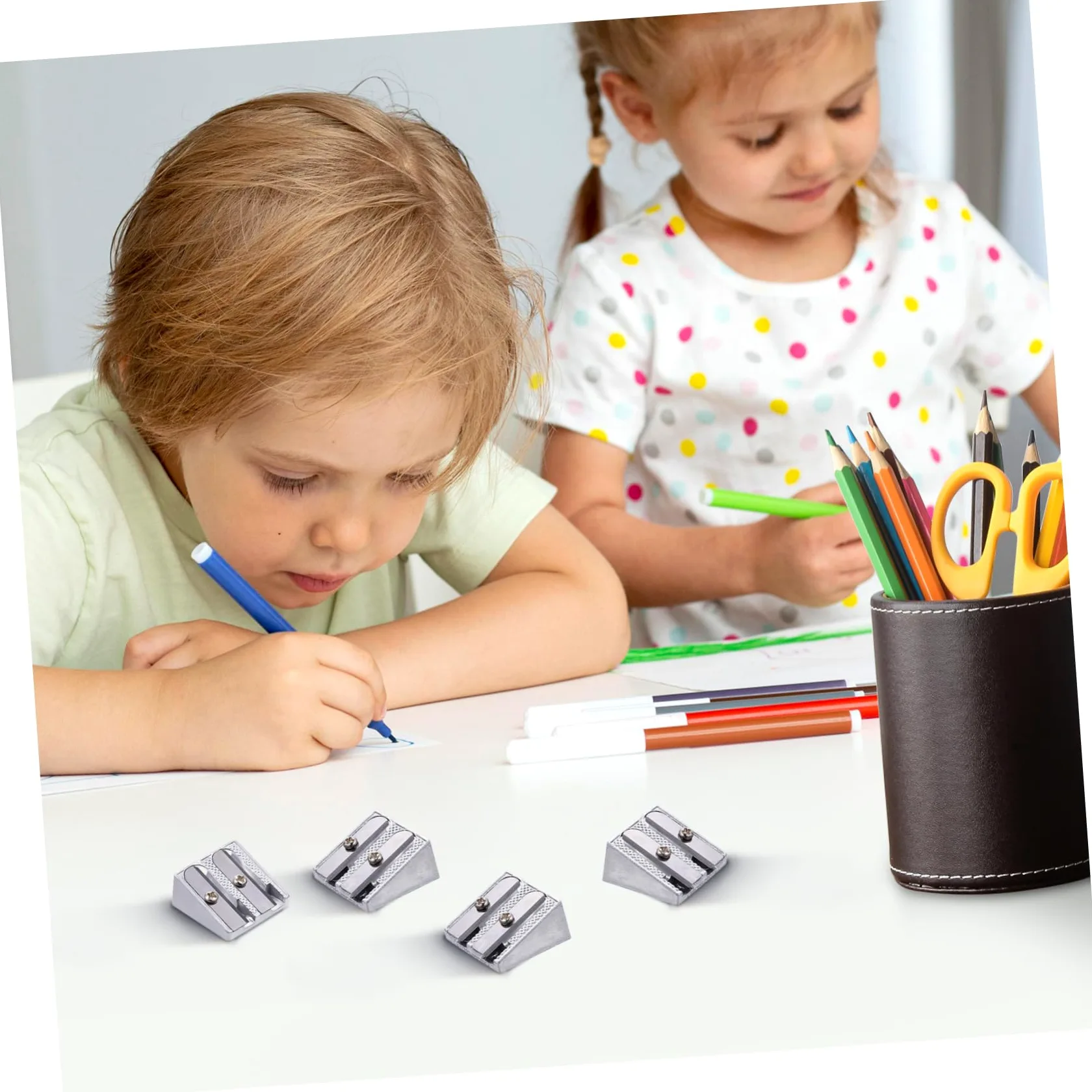 TEHAUX 80pezzi Temperamatite Doppi Accessorio Per Cancelleria Per e Scuola Compatte