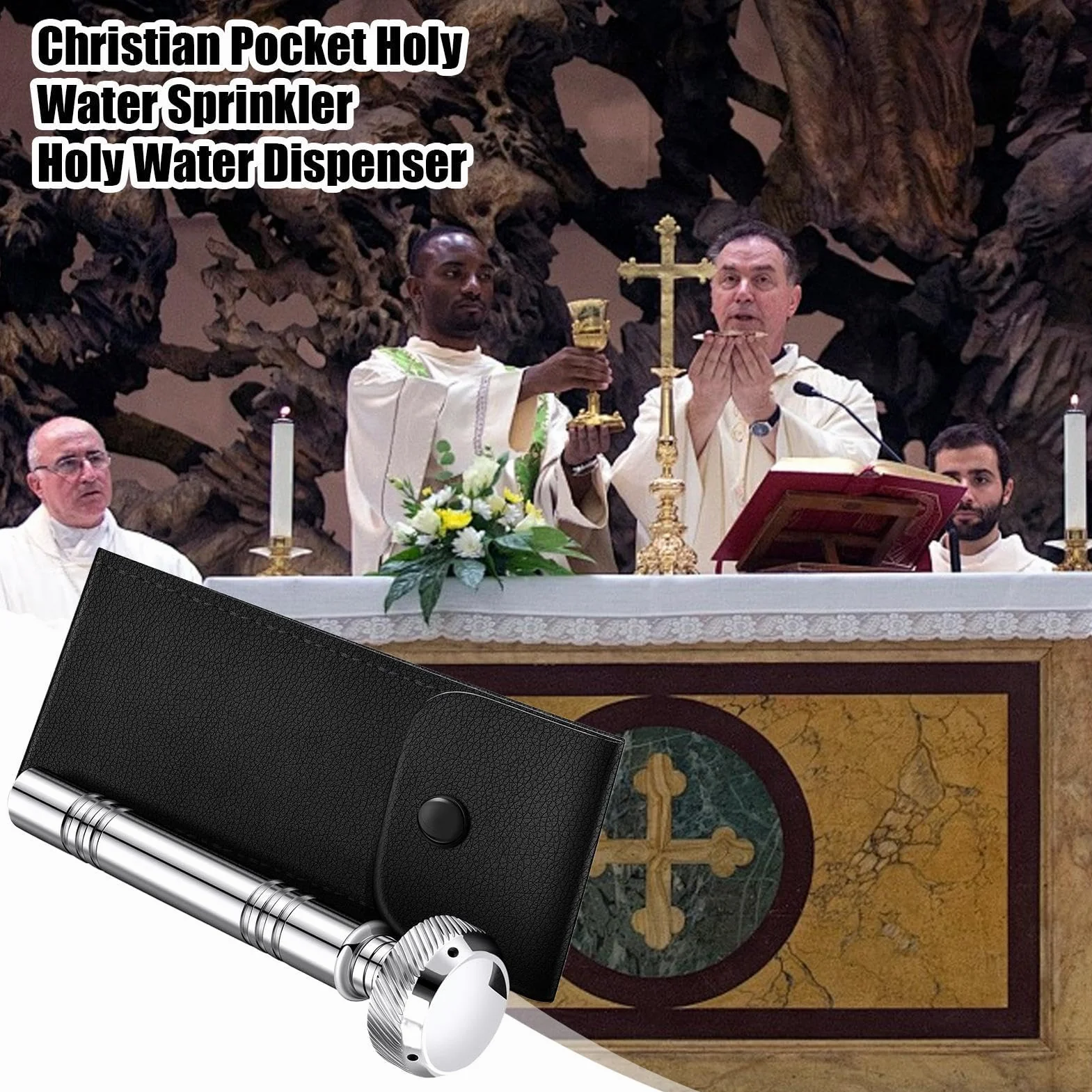 Serbatoio acqua santa spruzzatore portatile distributore liquidi aspergillum pentola spirituali