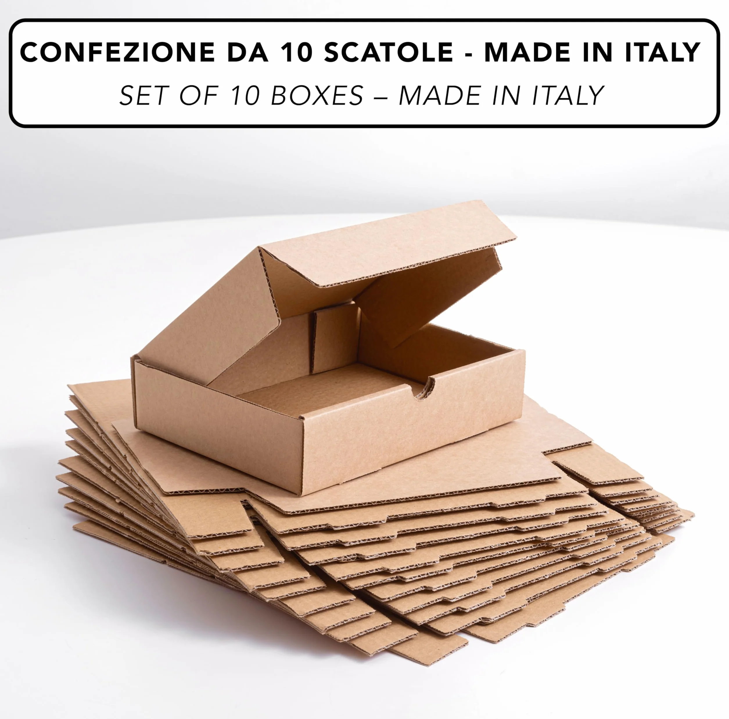 IPEA Scatole di Cartone Piatte 21 x 15 x 5 cm 10 Pezzi Made in Italy