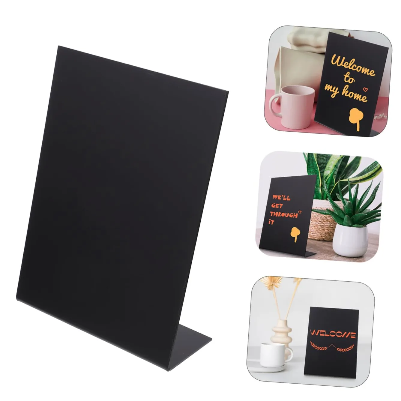 Ciieeo 3pezzi Lavagna Cancellabile Per Decorazioni Da Tavolo Lavagnetta Piccola Per Matrimoni e Eventi Base Solida e Design Elegante Perfetta Per Casa e Ristoranti Nera