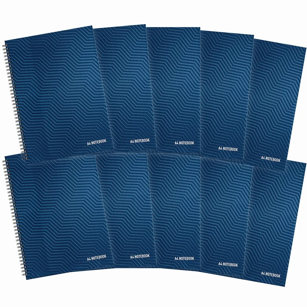 SUMMIT Quaderno a righe con copertina rigida, formato A4, 160 pagine, confezione da 10