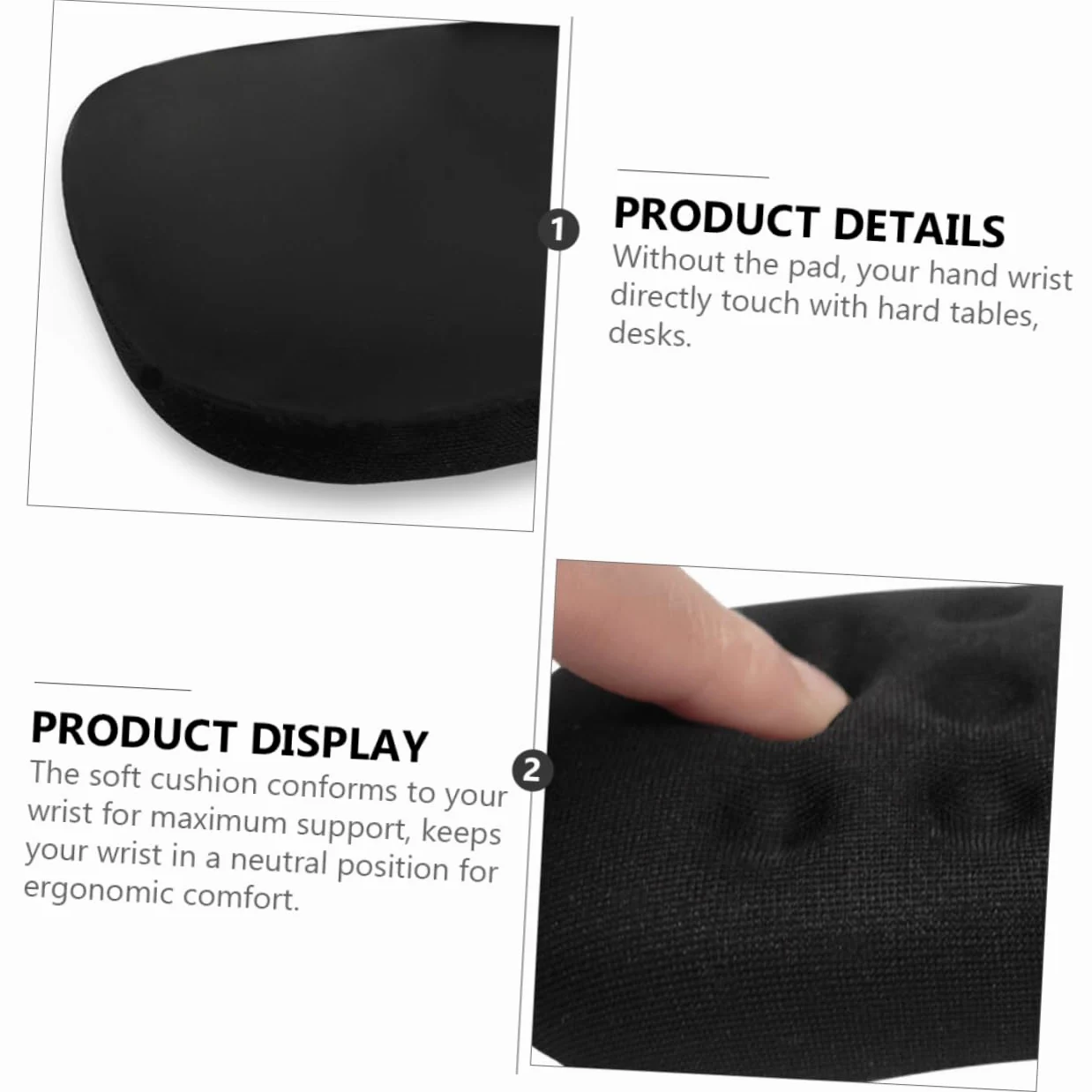 DOITOOL 3 Pezzi Poggiapolsi Silicone Ergonomico per Mouse e Tastiera Supporto Comfort con Memory Foam Base Antiscivolo Mat per Laptop e Ufficio e