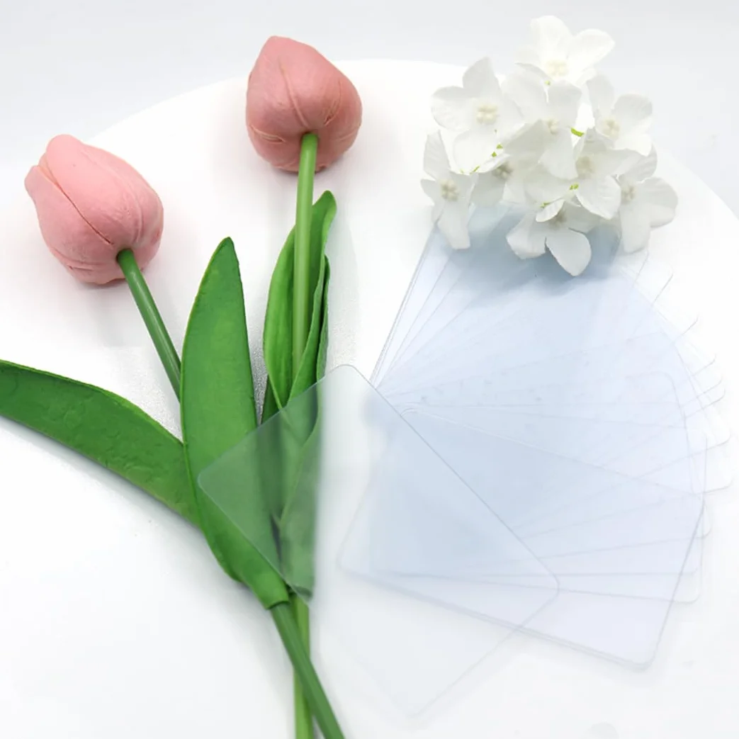 Biglietti da Visita in Plastica Trasparente Satinato, 50 Pezzi, Adatto per Ufficio e Carte Regalo Fai da Te
