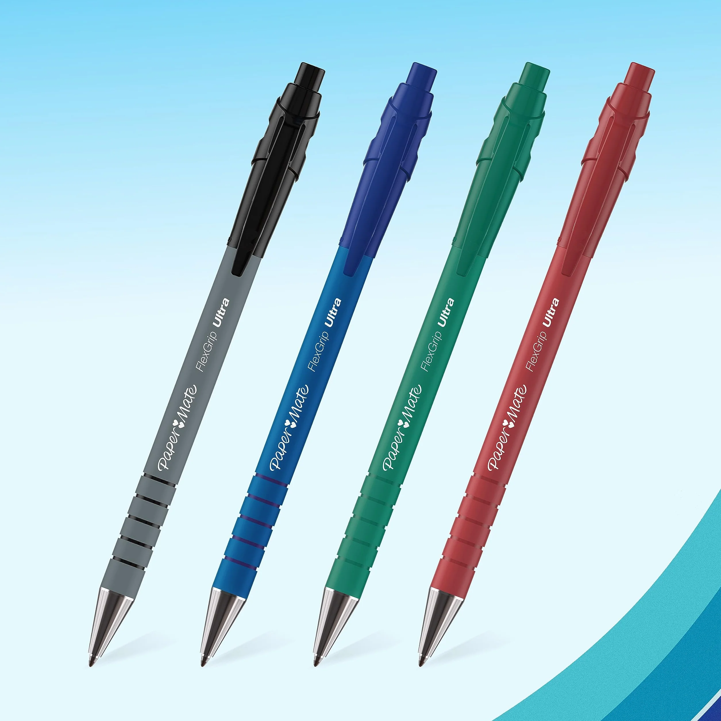 Paper Mate Flexgrip Ultra penna a sfera a scatto punta media 1 mm nero confezione da 12