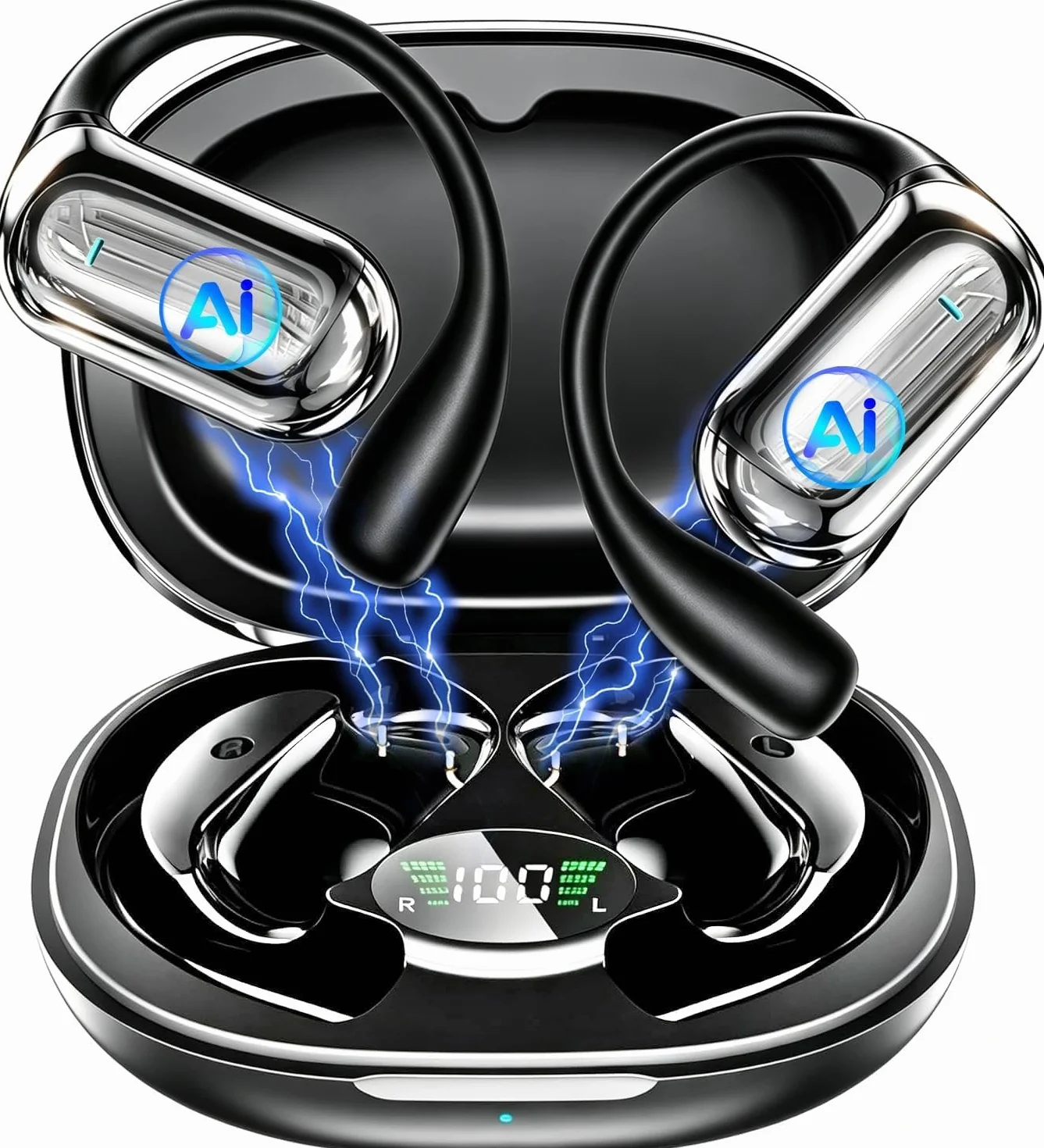 2026 Cuffie Traduzione Simultanea in 198 Lingue, 4 in1 Auricolari Traduttore Vocale Istantaneo Multilingue,Bluetooth 6.1 Wireless 80 ore con ENC Mics, Cuffie Traduzione Adatto per affari, viaggi