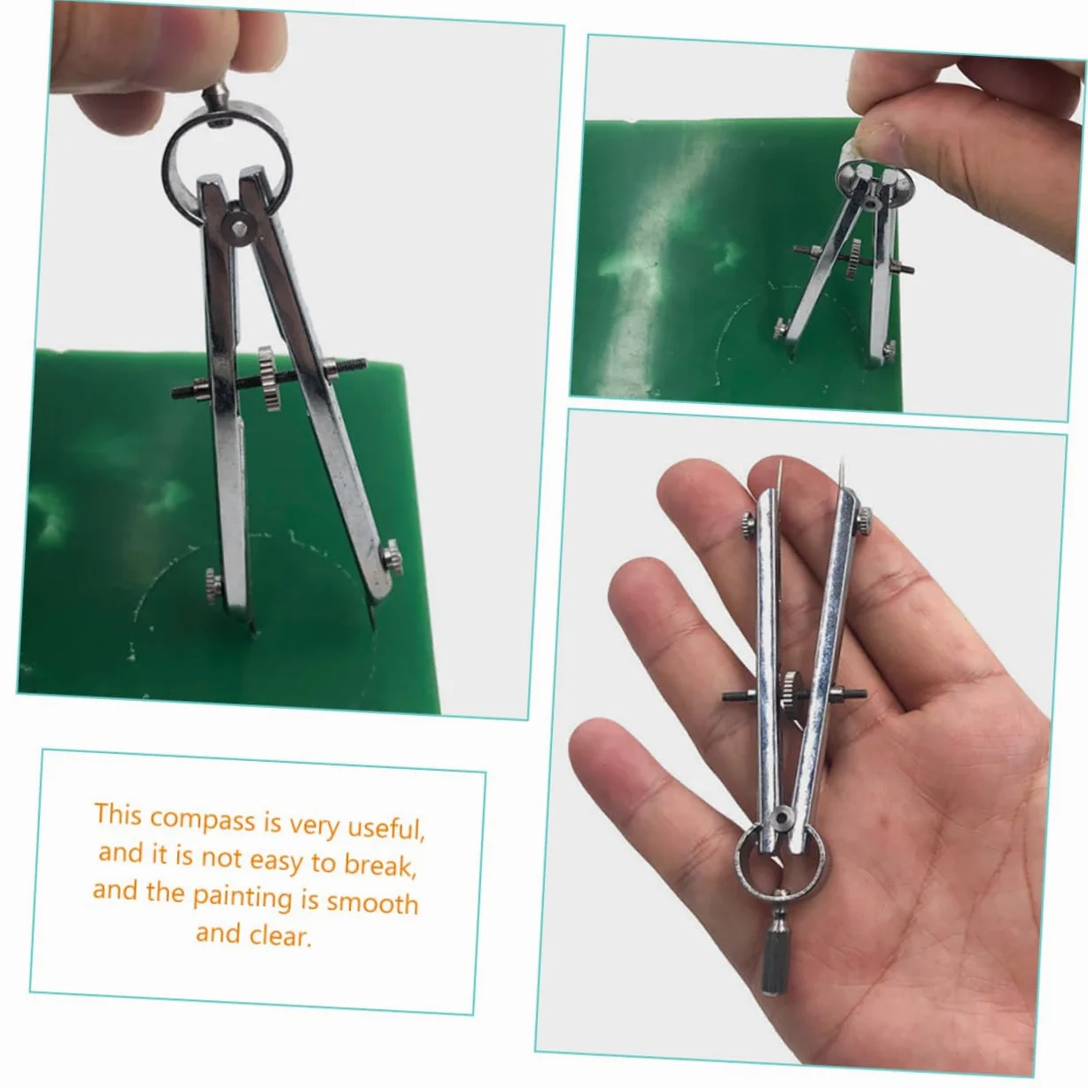 NUOBESTY 4 Pz Bussole Compasso Geometrico Strumento Di Disegno Del Cerchio Bussola Per La Matematica Compasso a Matita Acciaio Inossidabile Maggiore Alunno Materiale Scolastico
