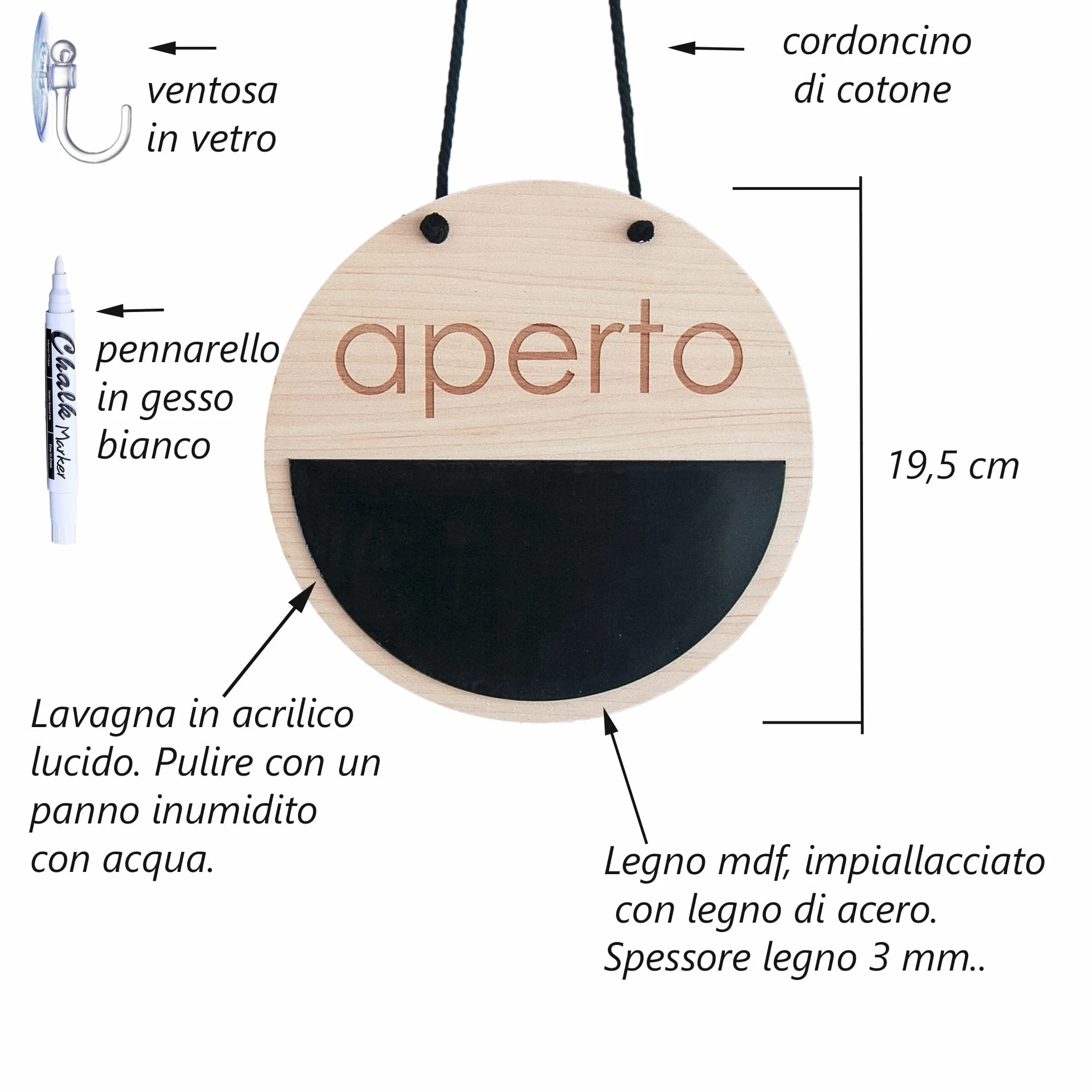 Cartello Aperto Chiuso, Orario di Apertura, orario di apertura, Cartello con Lavagna per Negozi e Attività Commerciali