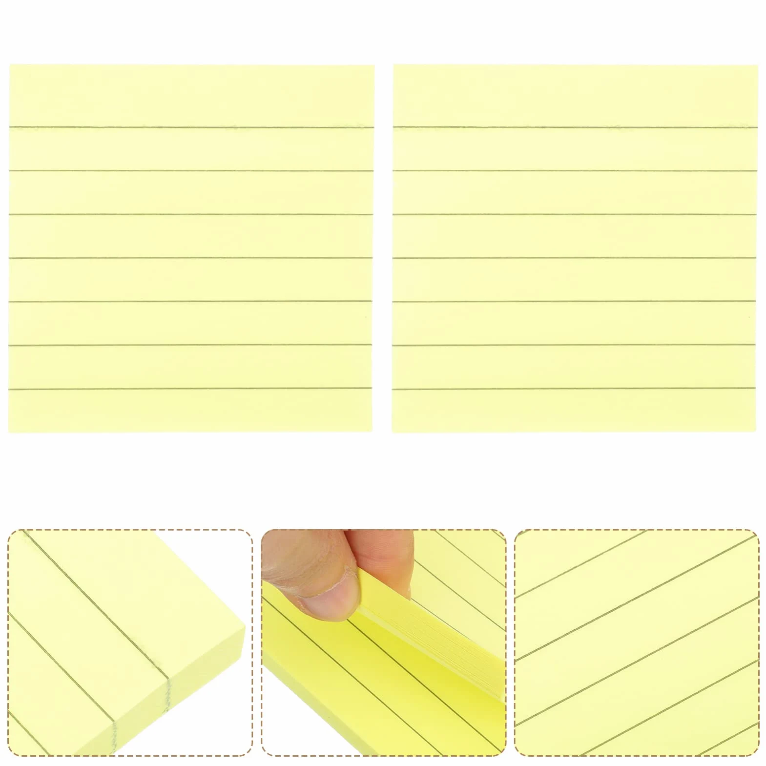 Hemobllo 800 fogli Note Adesivi Luminosi Lined Self Stick Pads Gialli per Ufficio Pratici e Facili Rimuovere per Lisce e Messaggi Visibili