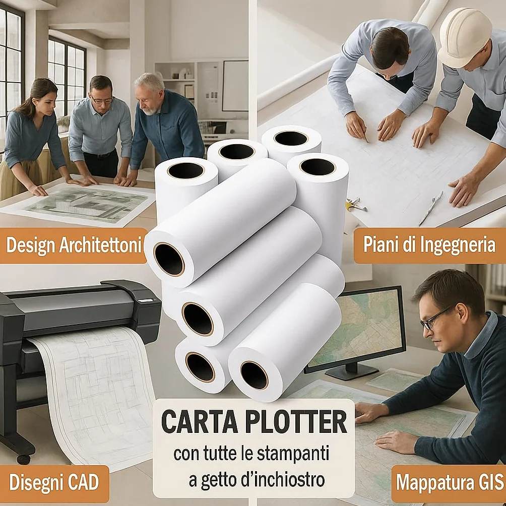 Kanzan Carta Plotter 106cm x 72m 120g/m² Inkjet Alta Qualità