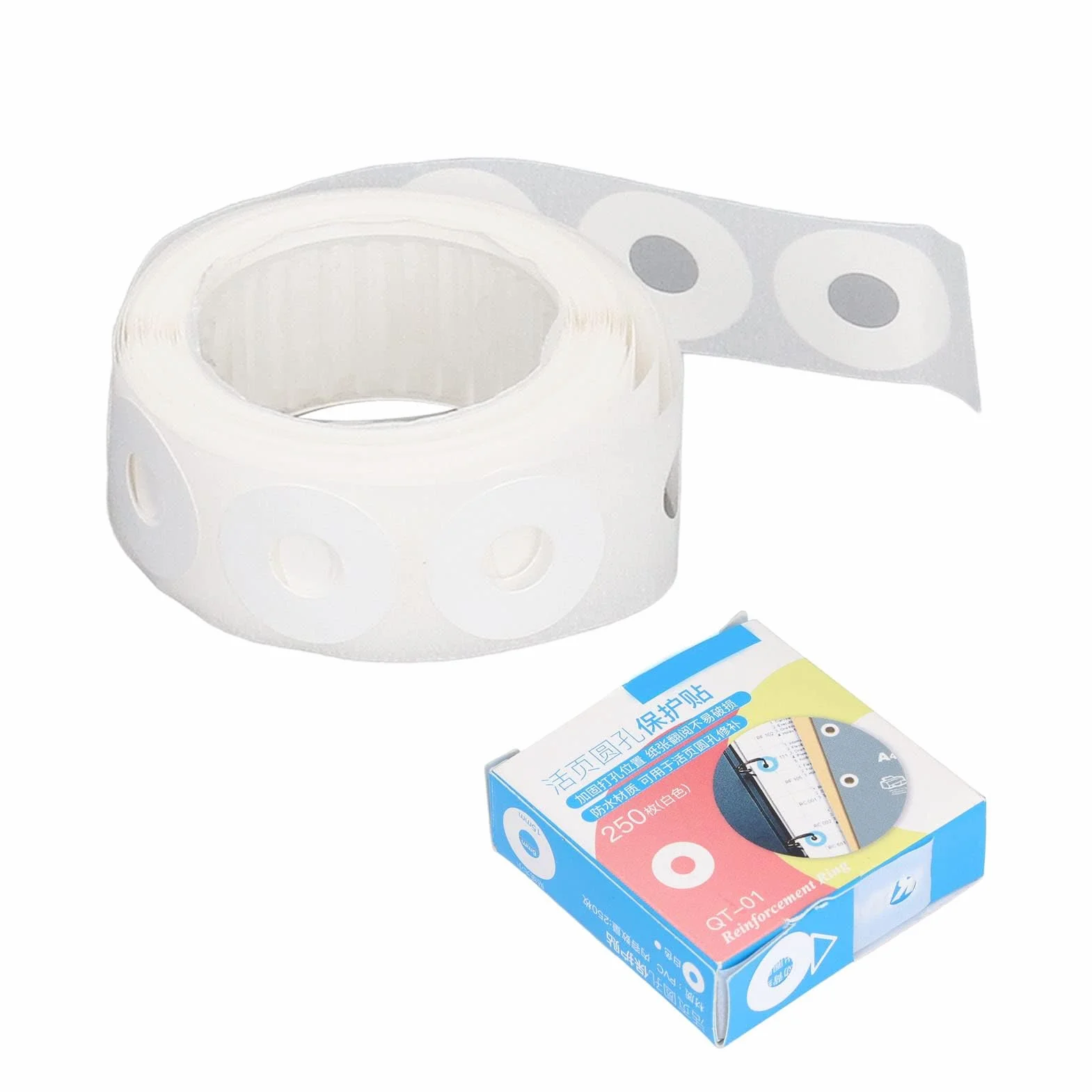 Etichette Rinforzo Fori Anelli Autoadesiva 4 PCS Bianche per Riparare Decorare Libro Fogli Mobili