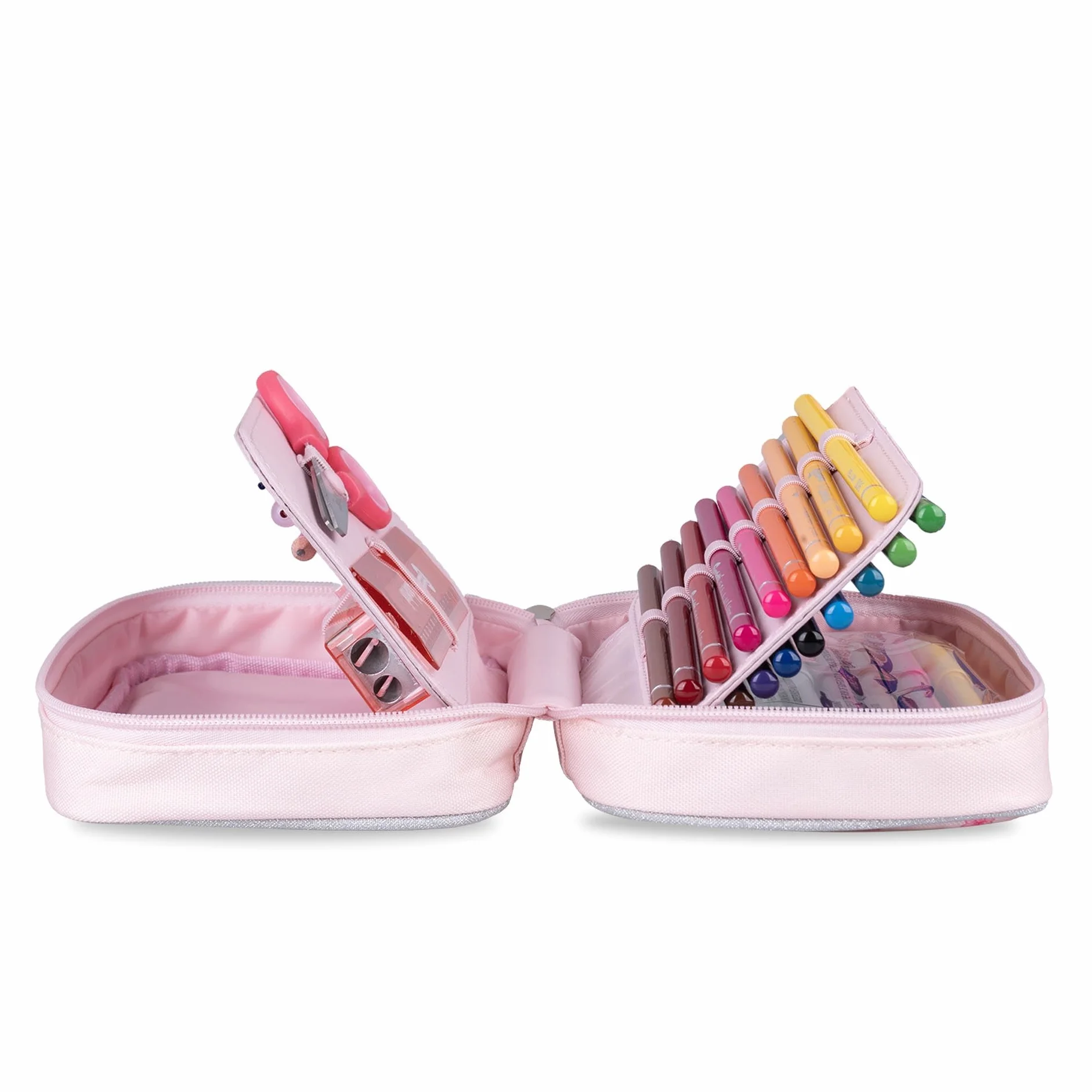 Colourbook Astuccio Completo Coccolotti Rosa 30 Pezzi Con Pennarelli E Matite Colorate Per Scuola Elementare