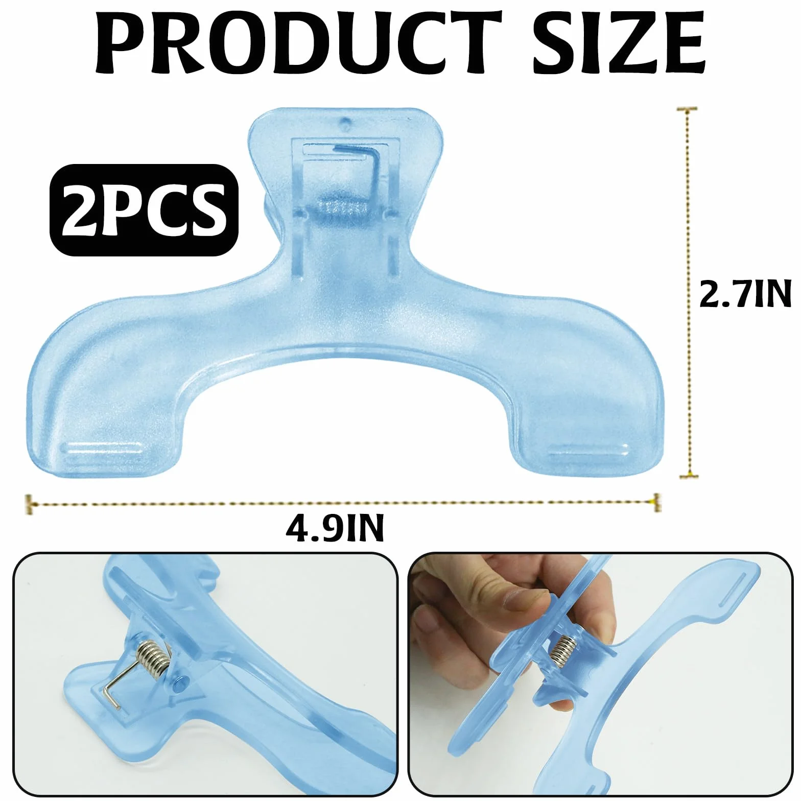 Clip per libri resistenti trasparenti blu multifunzionali porta pagine 2 pezzi