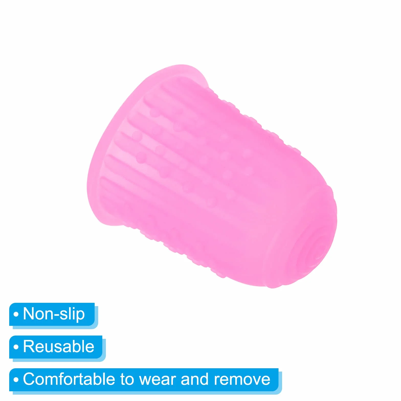PATIKIL Silicone Polpastrelli Protezione Dita 10pz 0.59 Pollici Rosa