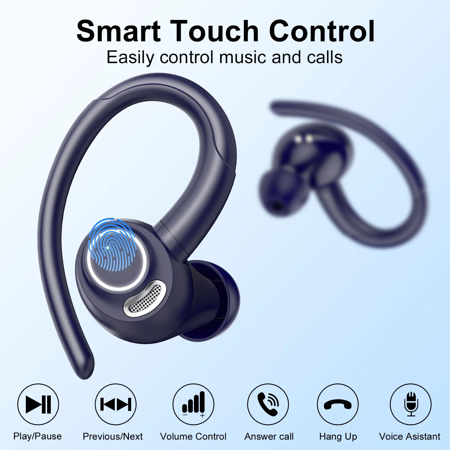 Csasan 2024 Cuffie Wireless In Ear, Cuffie Senza Fili Auricolari Bluetooth 5.3, Cuffie Bluetoth Sport con HD Mic CVC8.0 Cancellazione Rumore, USB-C