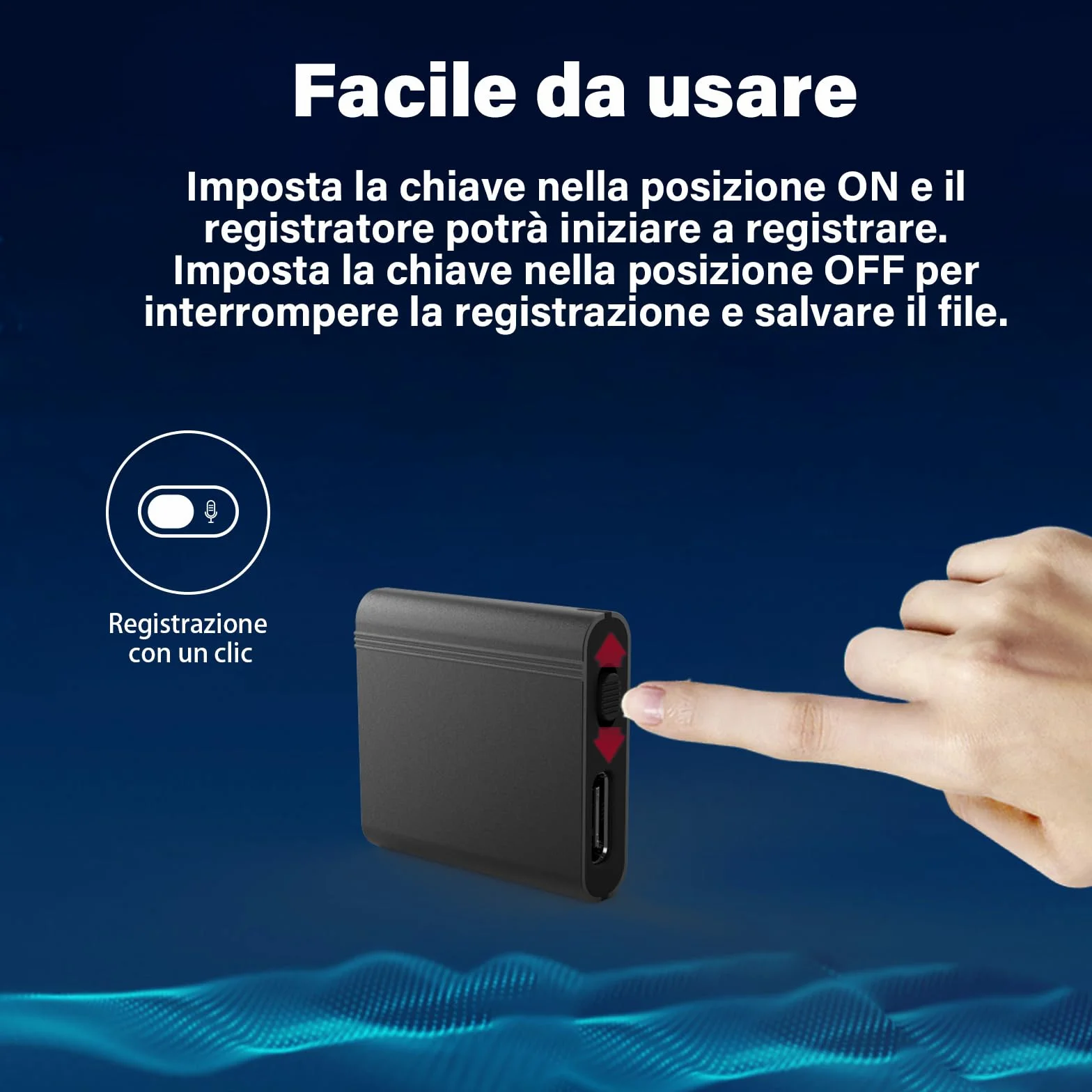 64G Mini registratore magnetico ad attivazione vocale, micro dispositivi di registrazione digitale piccolo registratore audio registratore audio