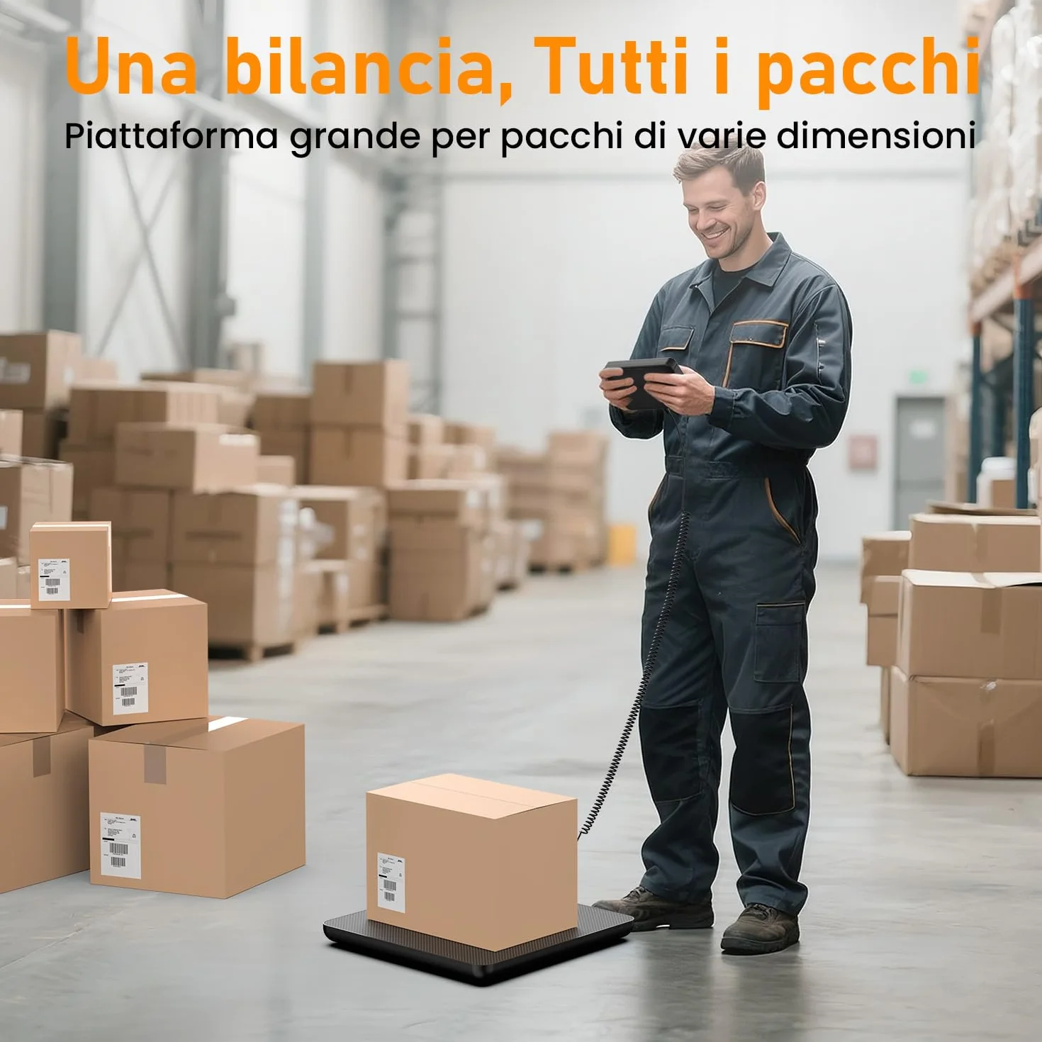 Bilancia Pesa Pacchi Digitale 200kg Professionale con Display LCD da Parete