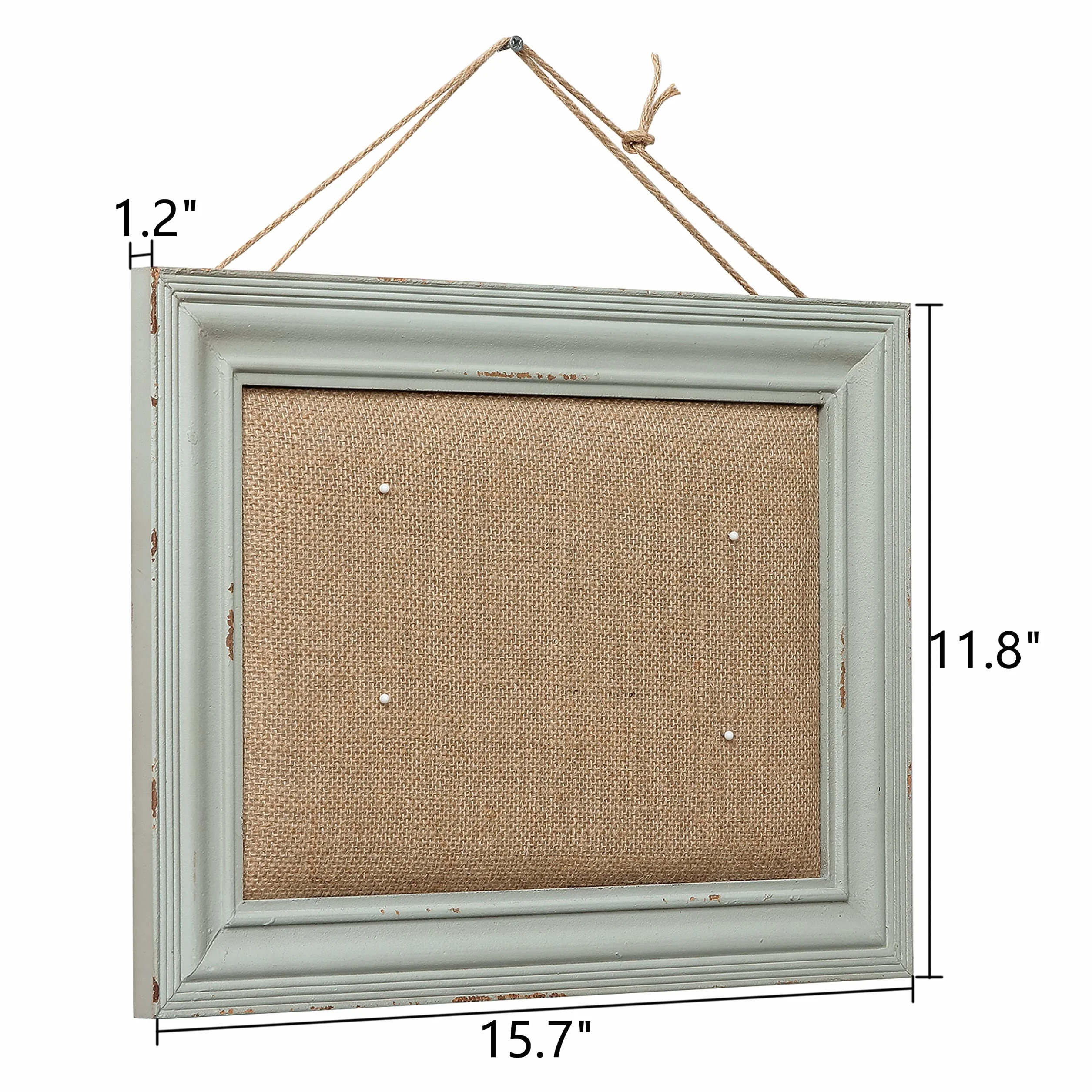 Shabby Chic Bacheca in Sughero 40 x 30 cm, Bacheca da Parete Con Cornice In Legno Blu, Lavagna Sughero per la casa, Decorazione Dell'ufficio