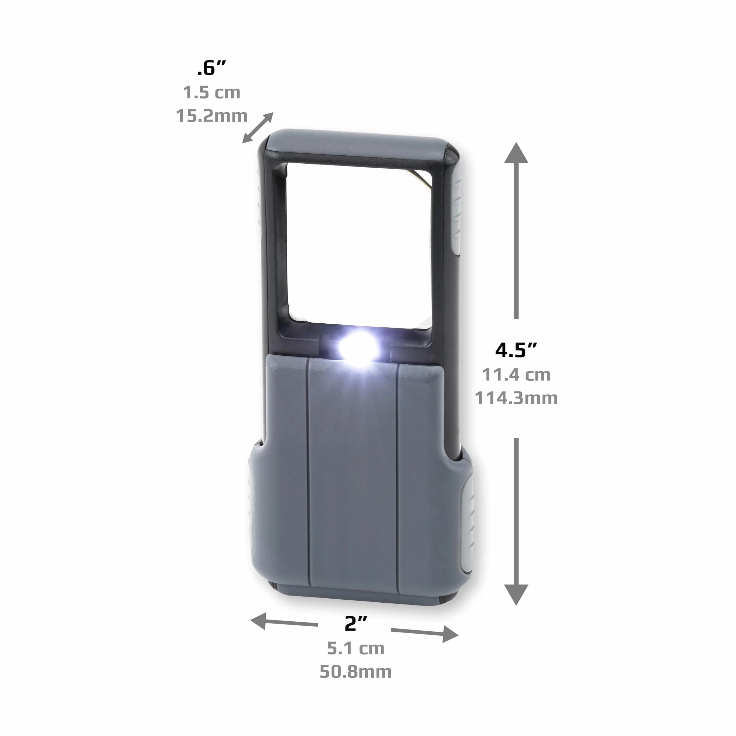 Carson MiniBrite 5x Lente d'Ingrandimento Tascabile con Luce LED Integrata e Custodia Scorrevole PO-55