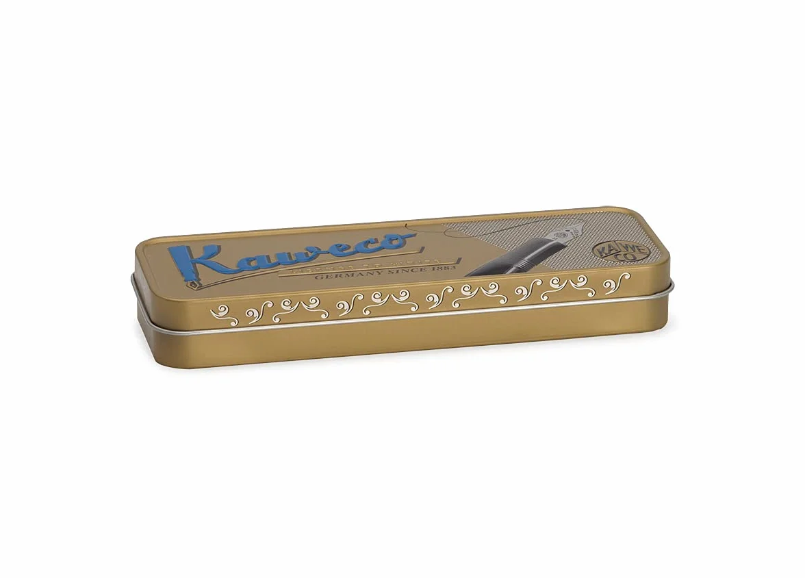 Kaweco STUDENT 50's Rock I - Penna stilografica Premium per cartucce d'inchiostro con pennino in acciaio di alta qualità, colore blu e crema, 16 cm, larghezza penna: EF (extra fine)