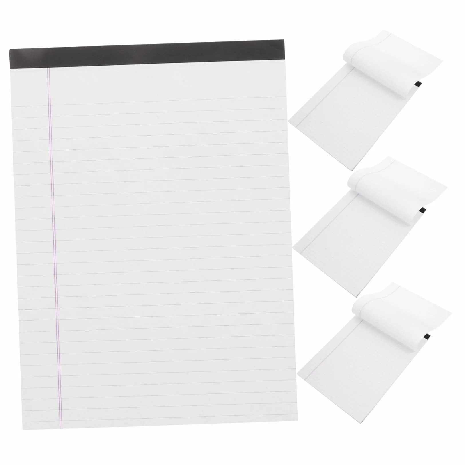 SHOWERORO Blocchi Legali A4 a Righe Larghe 4 Pezzi Retro in Cartone Spesso, Blocco Note Legale Strappo Facile Per Studenti, Carta Resistente All’inchiostro Per Ufficio, Scuola e Casa