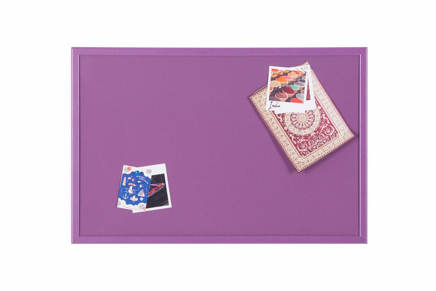 Bi-Office Scuola - Pannello In Sughero Viola, 60 x 40 cm, Cornice MDF Viola