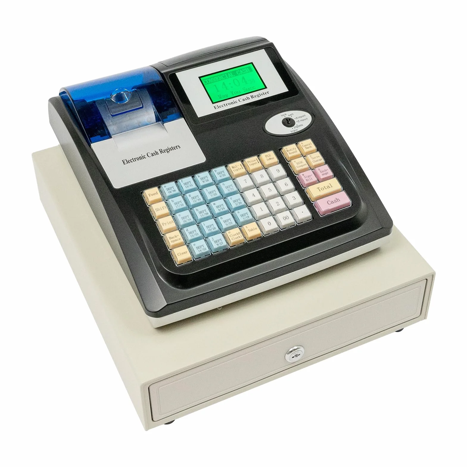 Registratore di Cassa Elettronica per Gastronomia al Dettaglio - Sistema Solido Con 48 Tasti, Display Digitale, 40W - Attrezzato per il Commercio