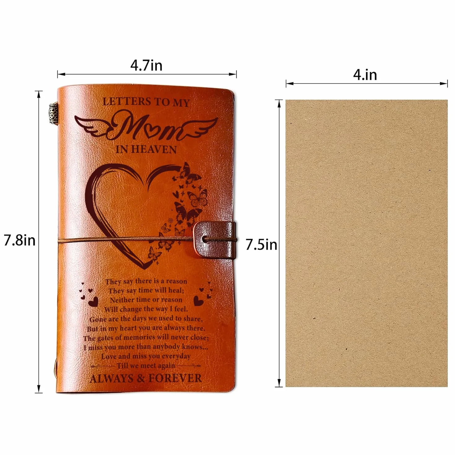 Regalo commemorativo per la perdita della mamma lettera alla mamma in paradiso diario in pelle