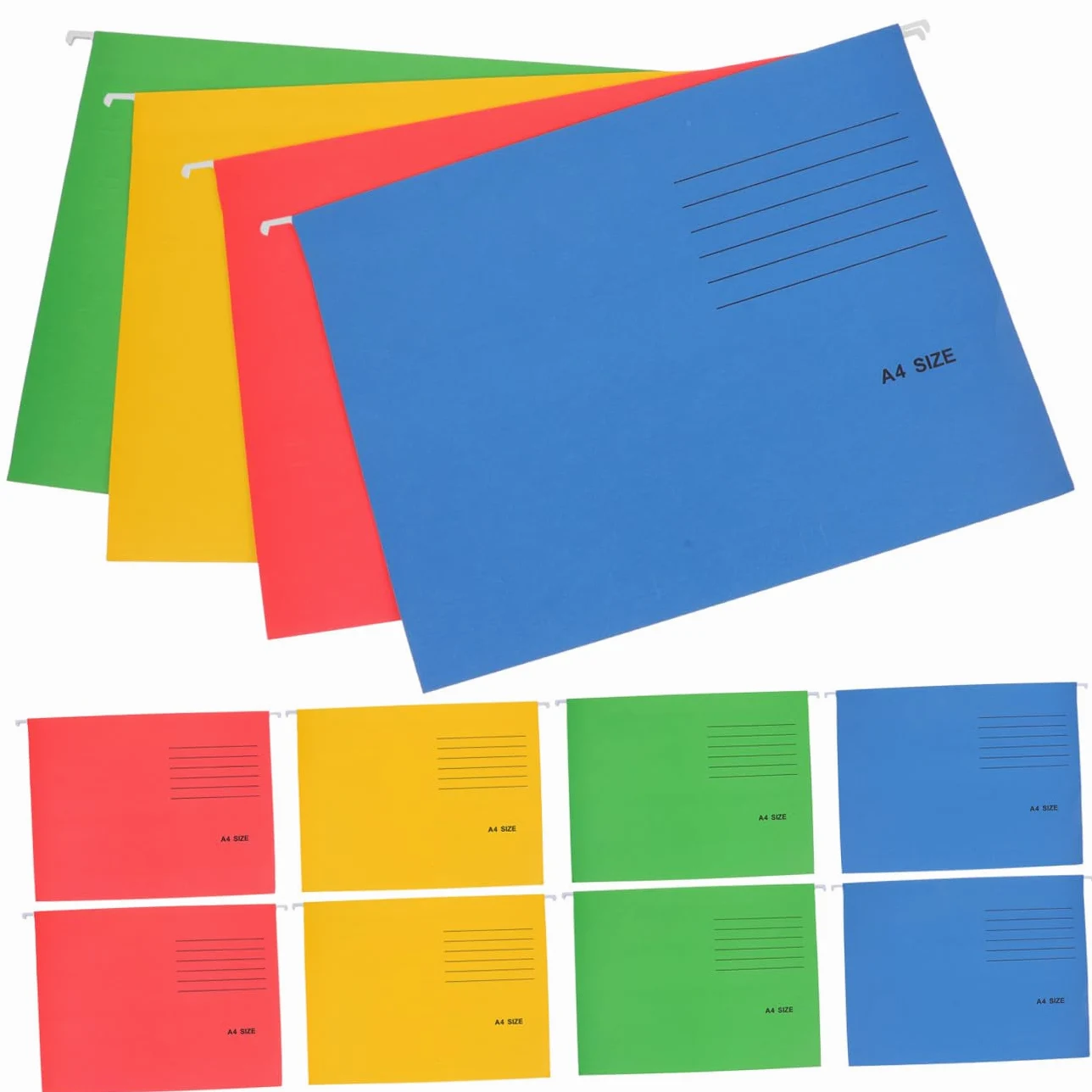 Cartelle Portadocumenti Sospese A4 12 Pezzi in Carta e Metallo | Casa e Scuola, Archiviazione Appesa Classificazione Semplice, Anti-deformazione e Anti-usura