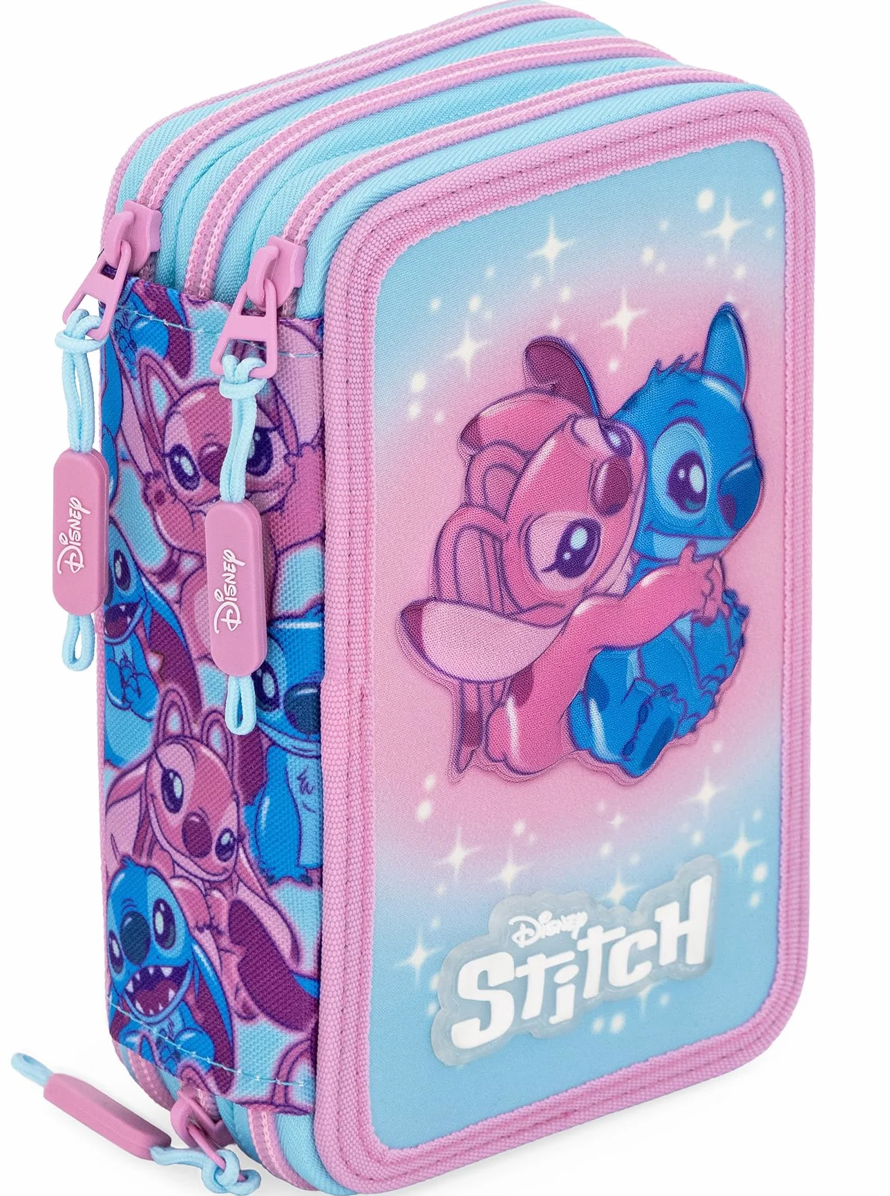 Clondo Astuccio Scuola 3 Scomparti Completo 46 Accessori Bambini Kit Cancelleria