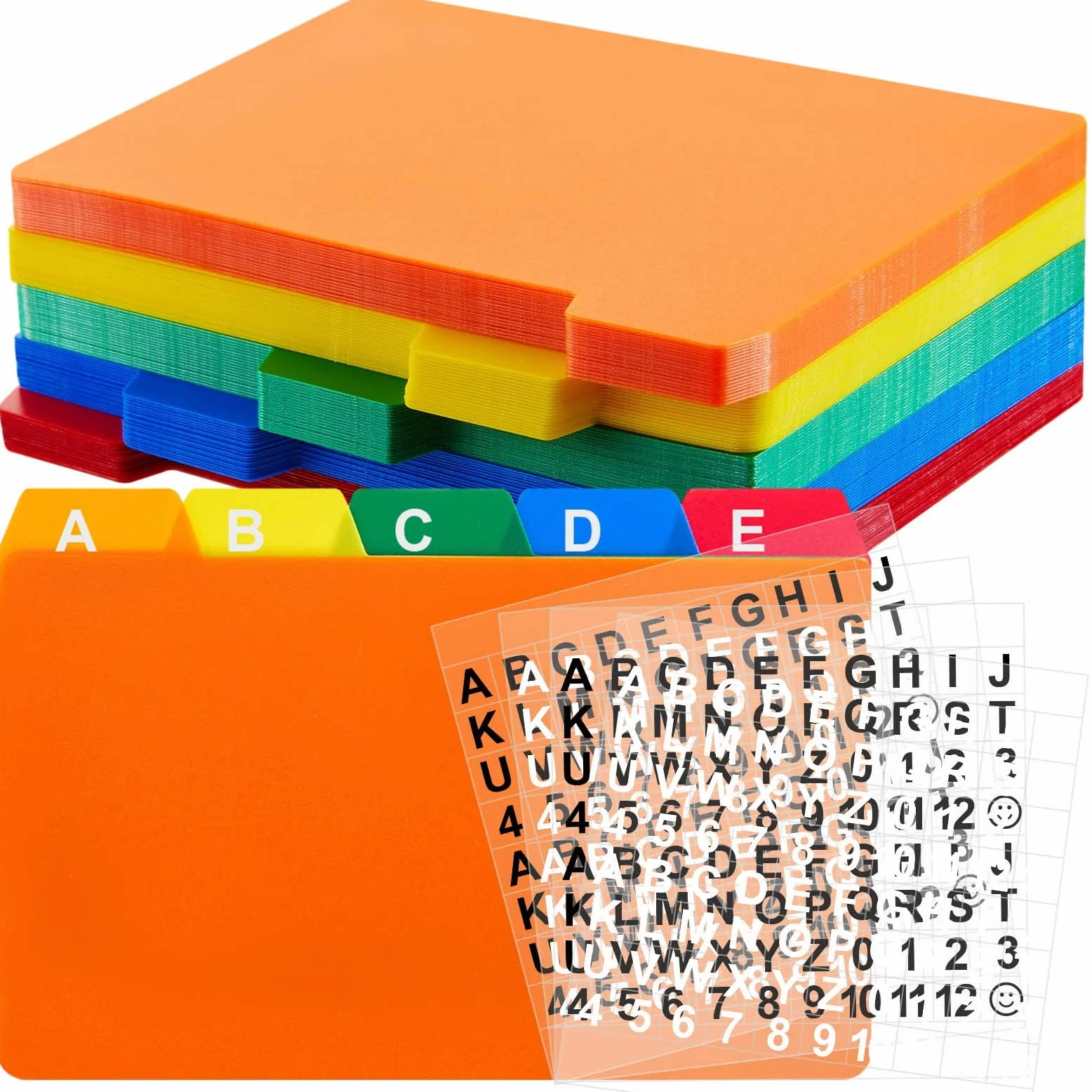 Set di 100 divisori per carte con alfabeto e divisori autoadesivi, con linguette per ufficio, affari, aula (10 x 15 cm)