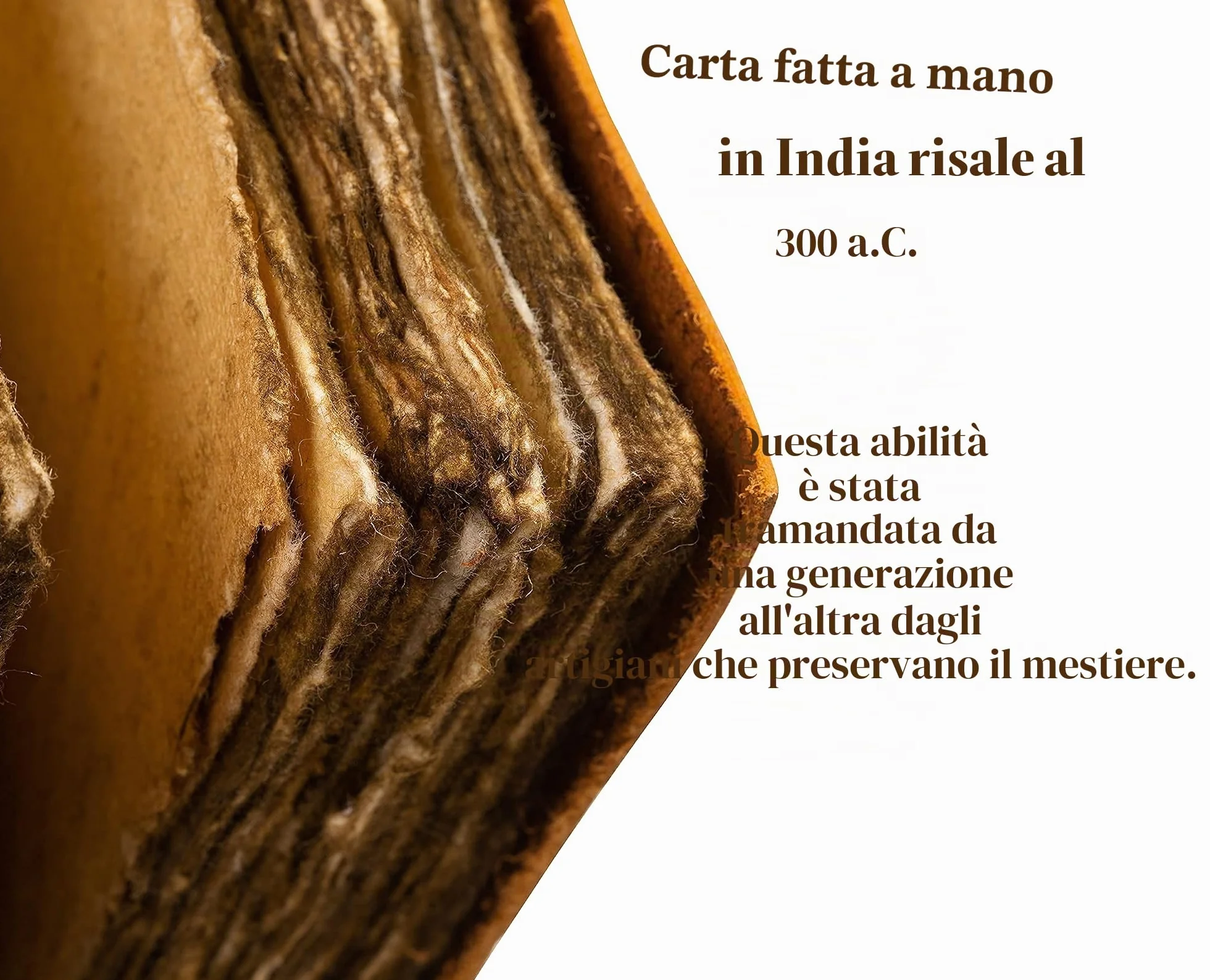 WANDERINGS Diario in Pelle Vintage – 15×23 cm – Taccuino Antico Rilegato in Pelle con Pagine a Righe e Bordo Irregolare
